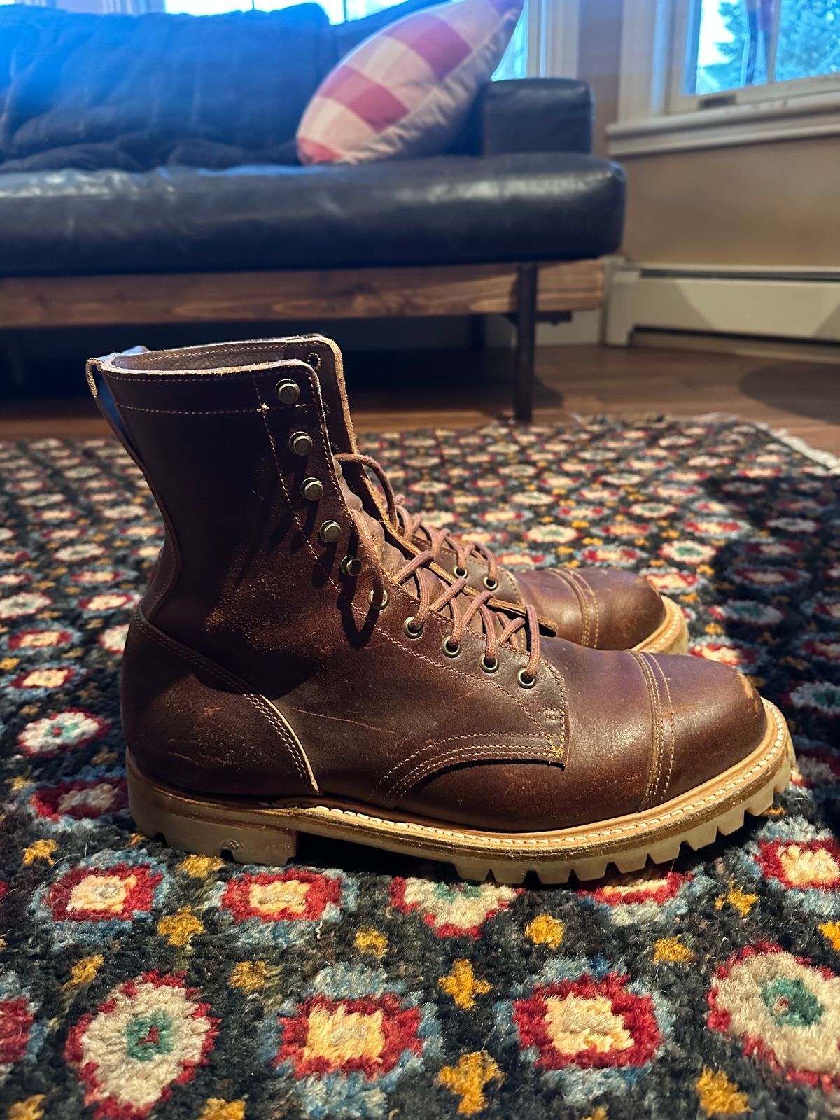 Photo by GDub on November 5, 2024 of the Truman Custom Model in Horween Chestnut Waxed Flesh.
