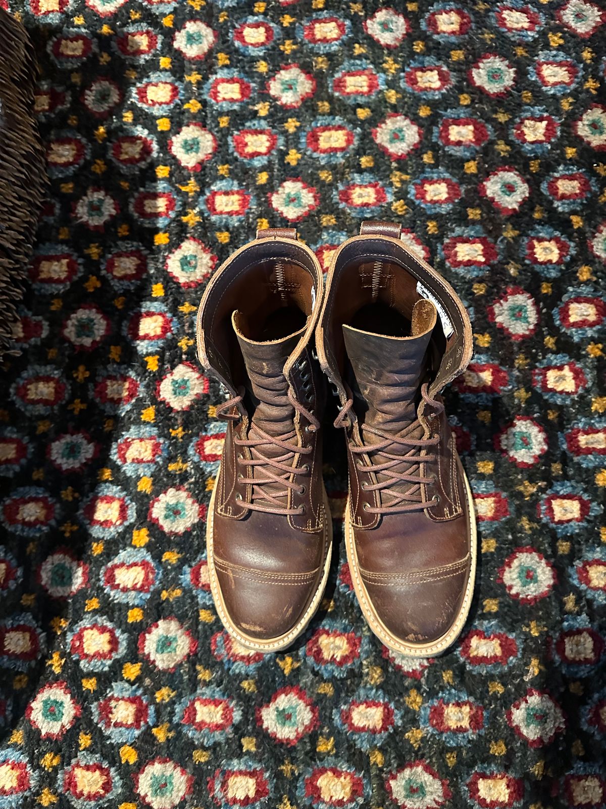 Photo by GDub on November 5, 2024 of the Truman Custom Model in Horween Chestnut Waxed Flesh.