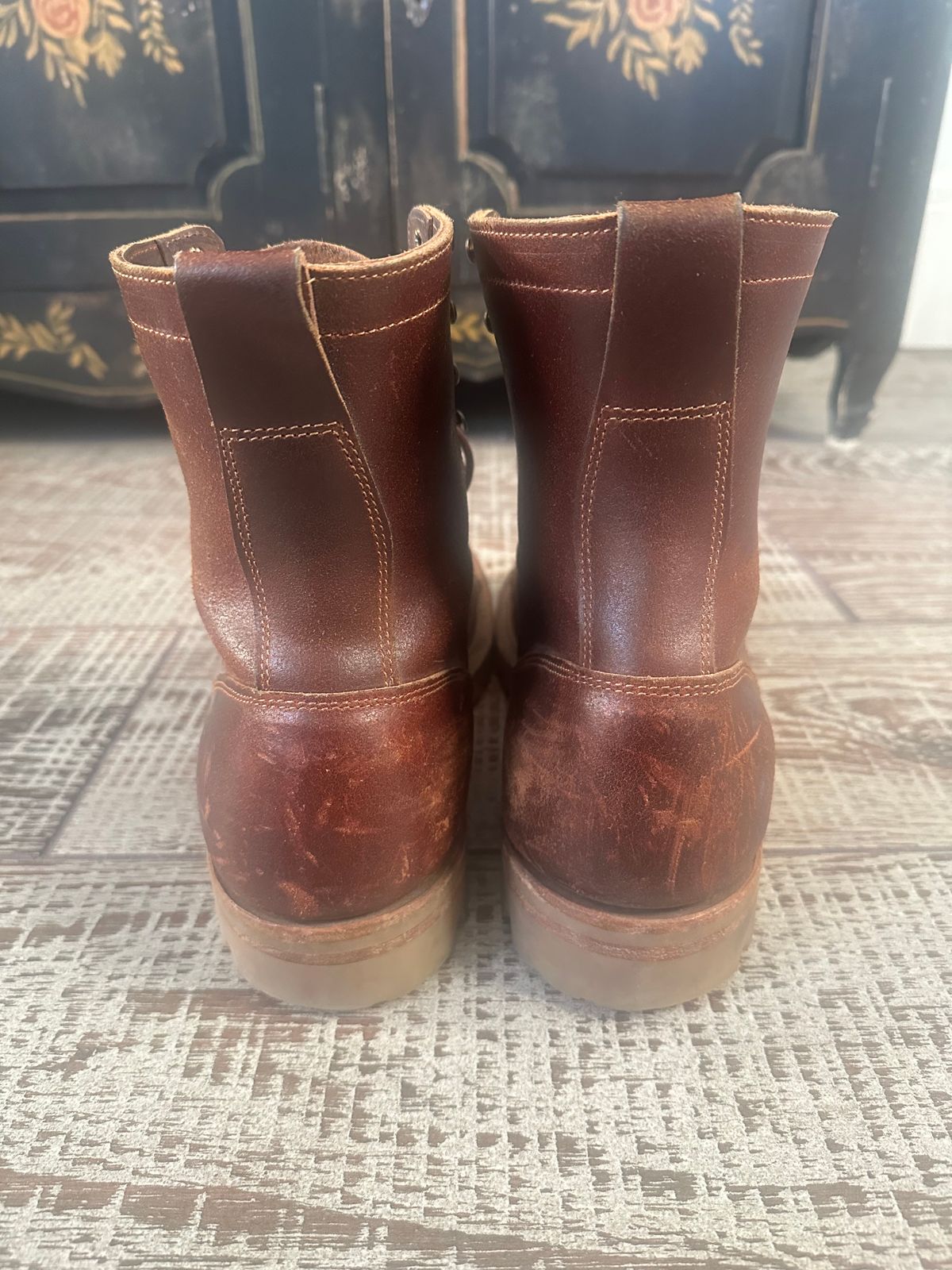 Photo by GDub on December 5, 2024 of the Truman Custom Model in Horween Chestnut Waxed Flesh.