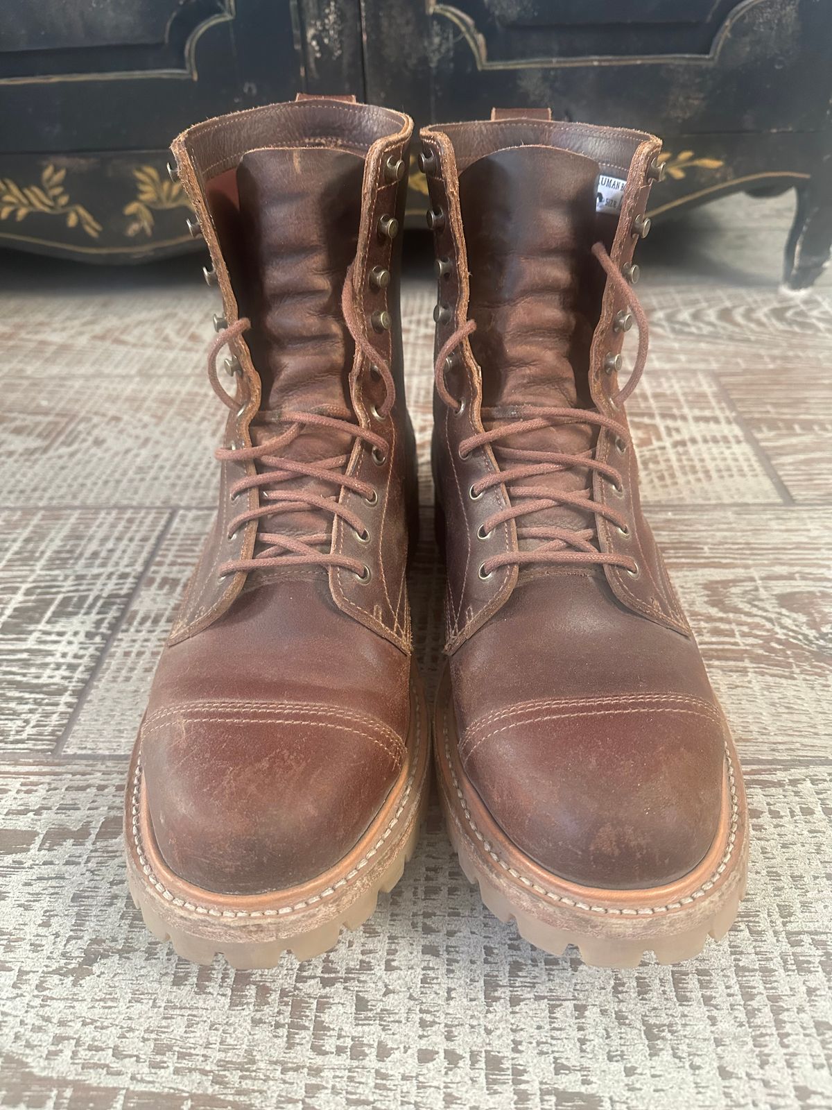 Photo by GDub on December 5, 2024 of the Truman Custom Model in Horween Chestnut Waxed Flesh.