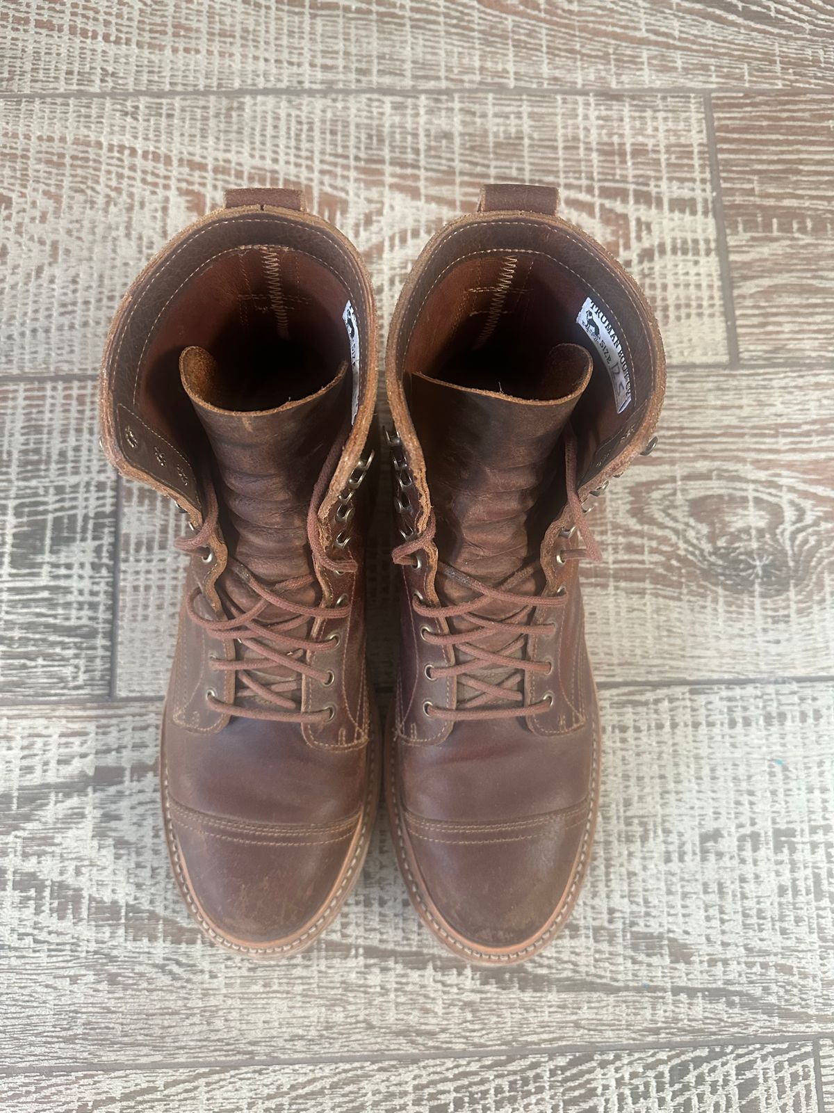 Photo by GDub on December 5, 2024 of the Truman Custom Model in Horween Chestnut Waxed Flesh.