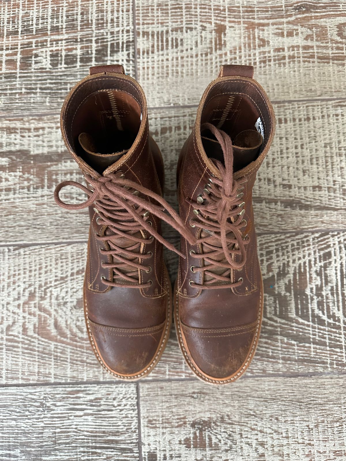 Photo by GDub on January 3, 2025 of the Truman Custom Model in Horween Chestnut Waxed Flesh.
