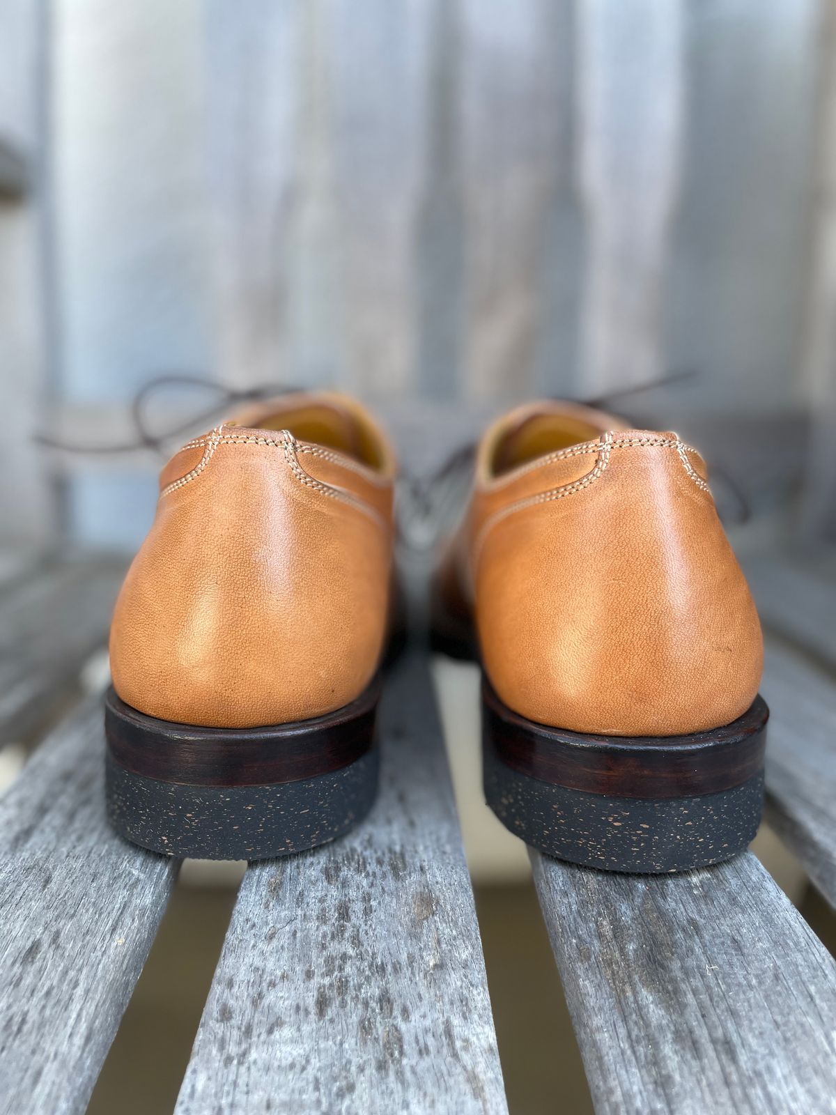 Photo by bootsonmars on October 5, 2022 of the Sagara Officer Shoes in Maryam Natural Horsebutt.