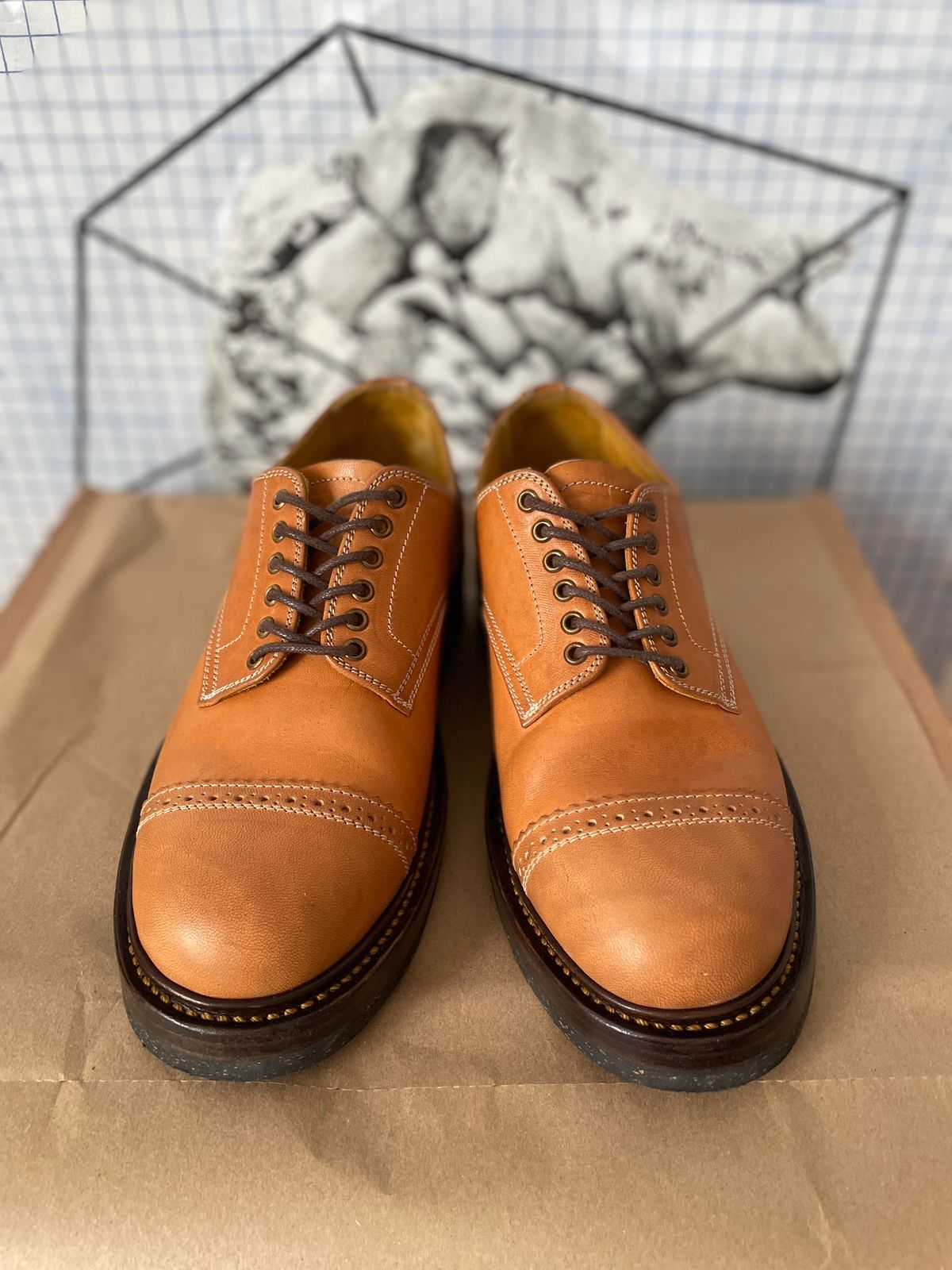 Photo by bootsonmars on November 5, 2022 of the Sagara Officer Shoes in Maryam Natural Horsebutt.