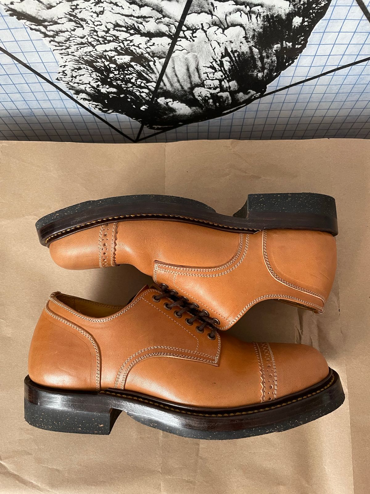 Photo by bootsonmars on November 5, 2022 of the Sagara Officer Shoes in Maryam Natural Horsebutt.