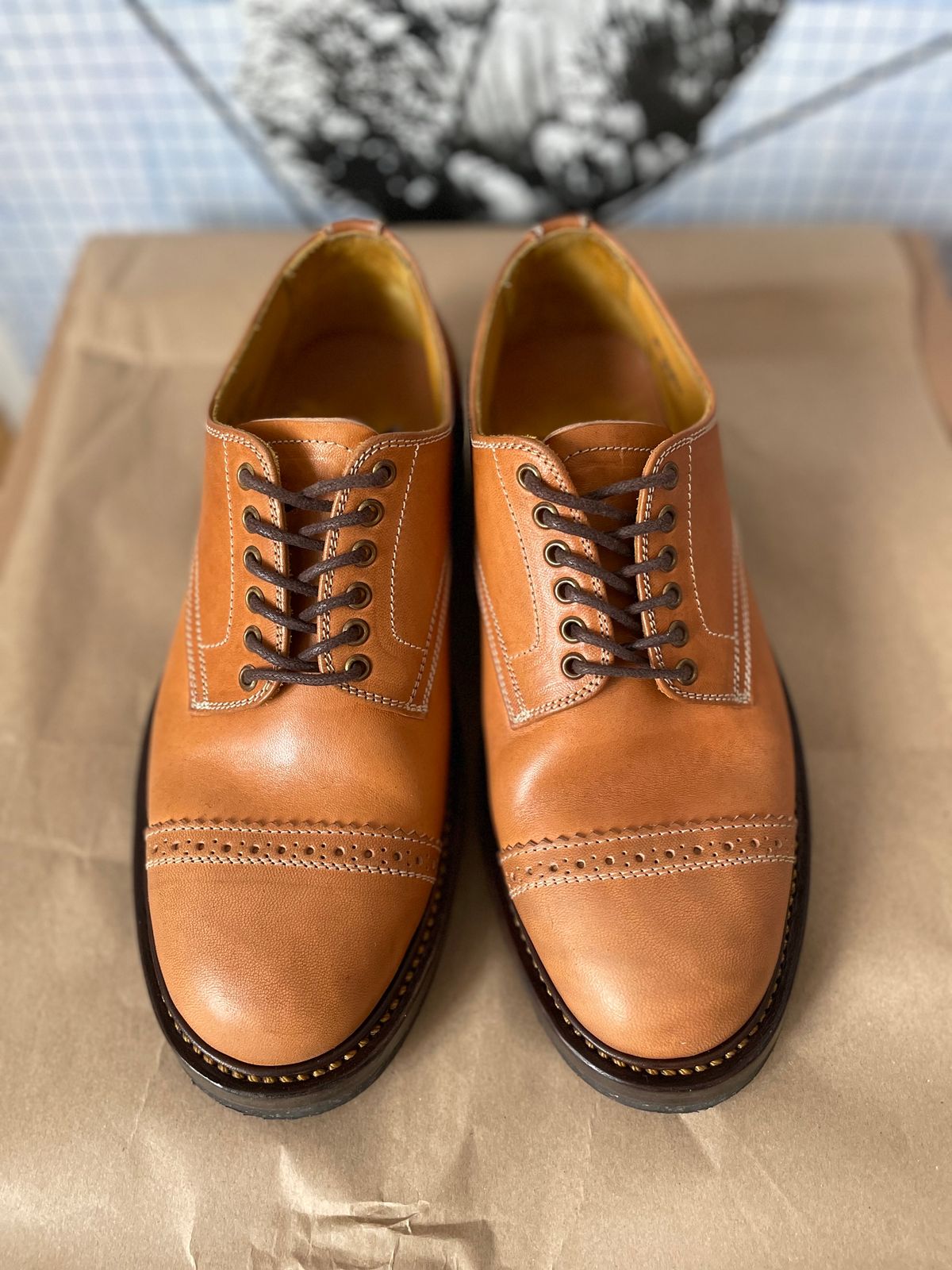 Photo by bootsonmars on November 5, 2022 of the Sagara Officer Shoes in Maryam Natural Horsebutt.