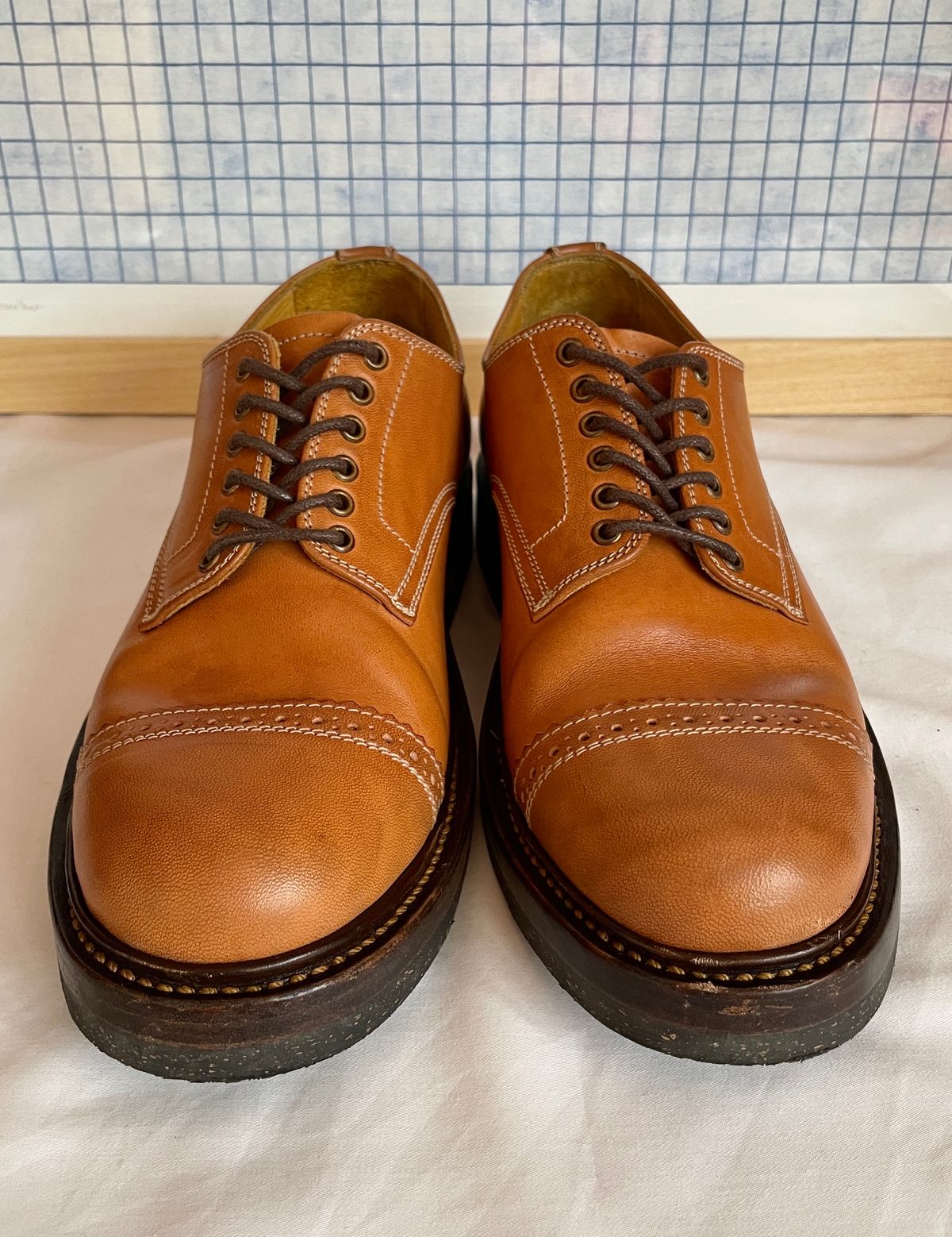 Photo by bootsonmars on December 4, 2022 of the Sagara Officer Shoes in Maryam Natural Horsebutt.