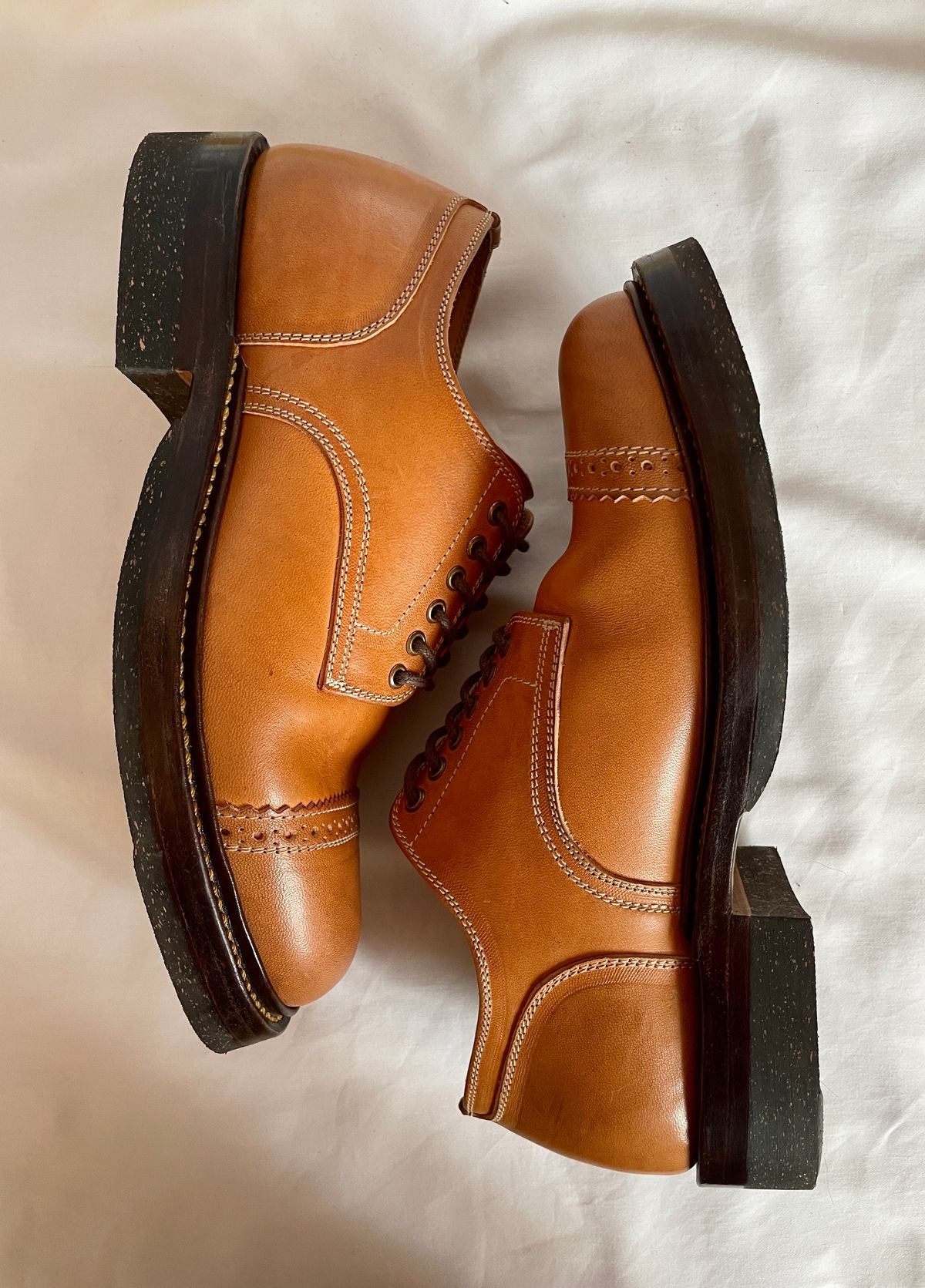 Photo by bootsonmars on December 4, 2022 of the Sagara Officer Shoes in Maryam Natural Horsebutt.