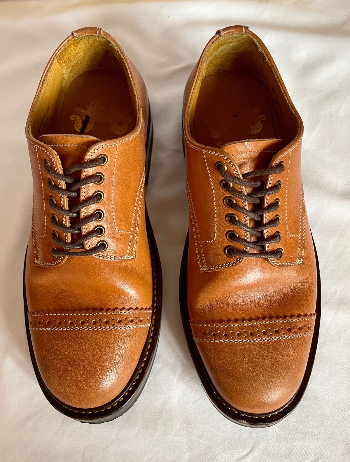 Photo by bootsonmars on December 4, 2022 of the Sagara Officer Shoes in Maryam Natural Horsebutt.