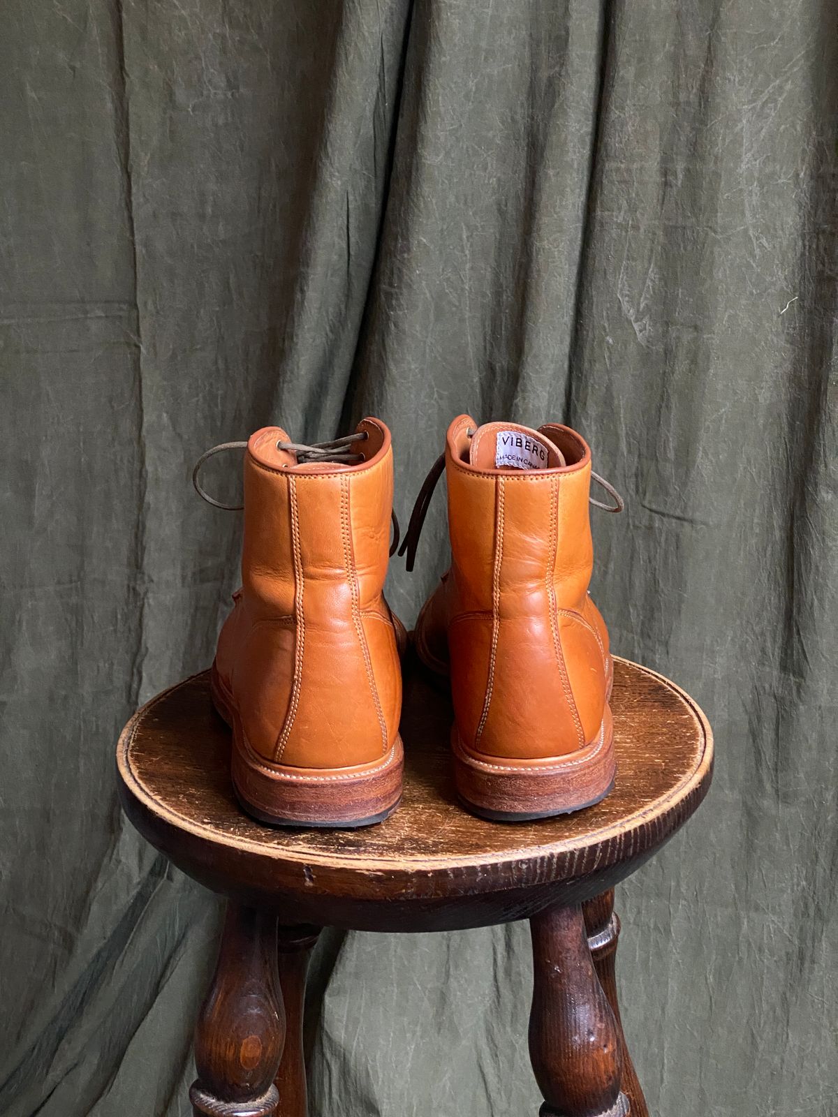 Photo by sixtyreid on February 5, 2023 of the Viberg Officer Boot in Shinki Camel Latigo Horsehide.