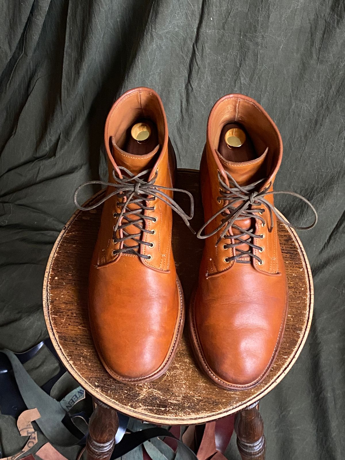 Photo by sixtyreid on February 5, 2023 of the Viberg Officer Boot in Shinki Camel Latigo Horsehide.