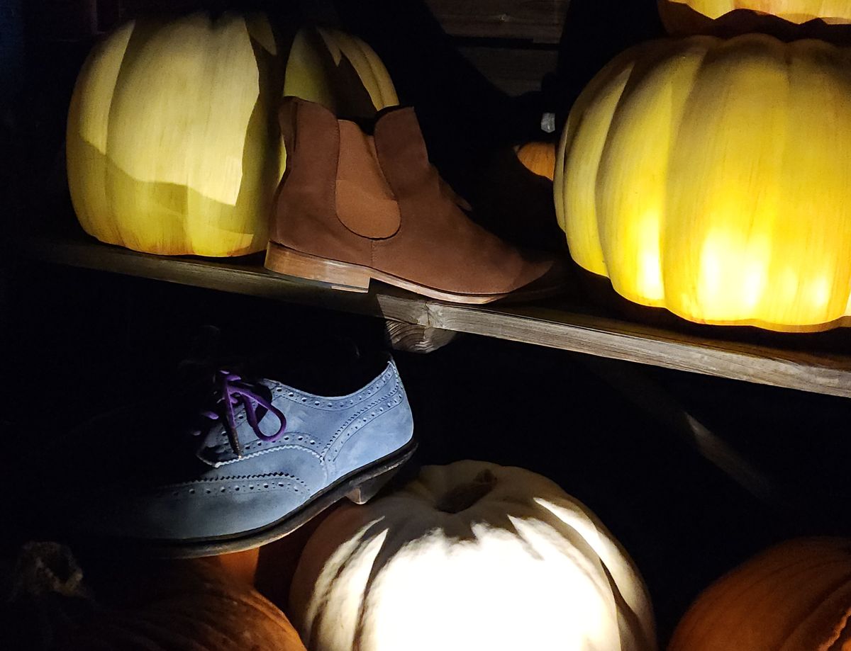 Photo by PrimordialOohs on November 2, 2022 of the Tricker's Bourton Country Shoe in Zonta Indigo Castorino Suede.