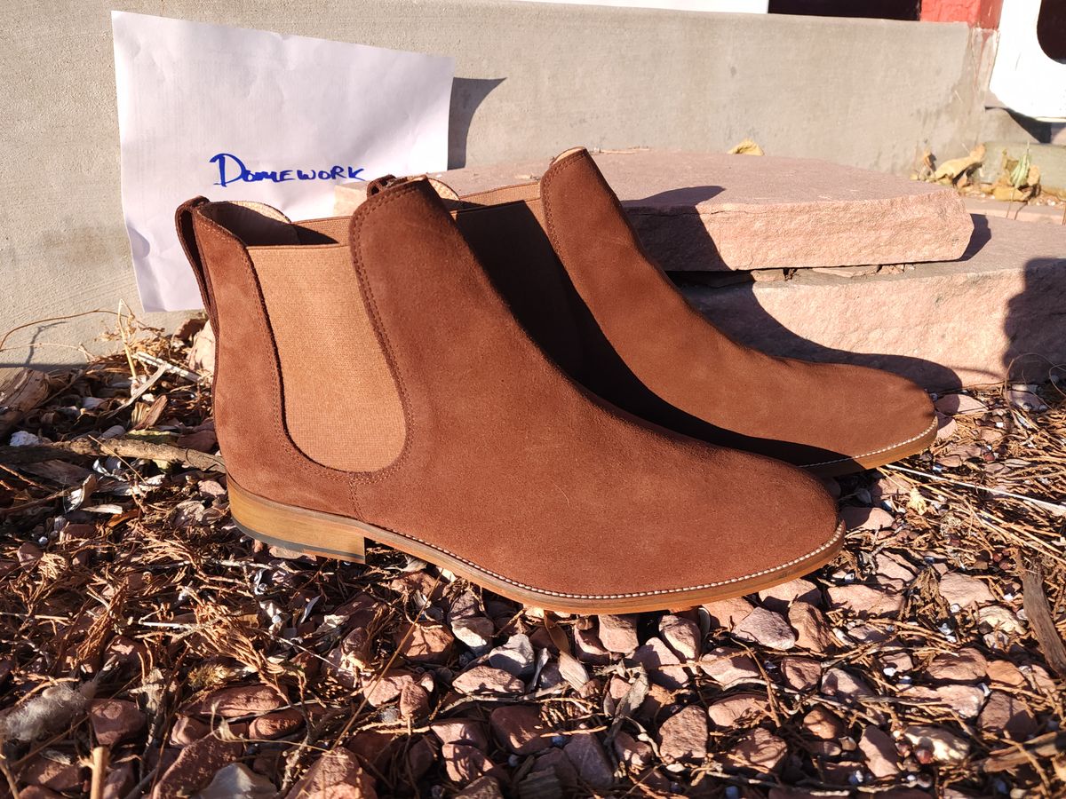 Photo by PrimordialOohs on October 6, 2022 of the Bomberos Unlisted Model in Snuff Waterproof German Suede.
