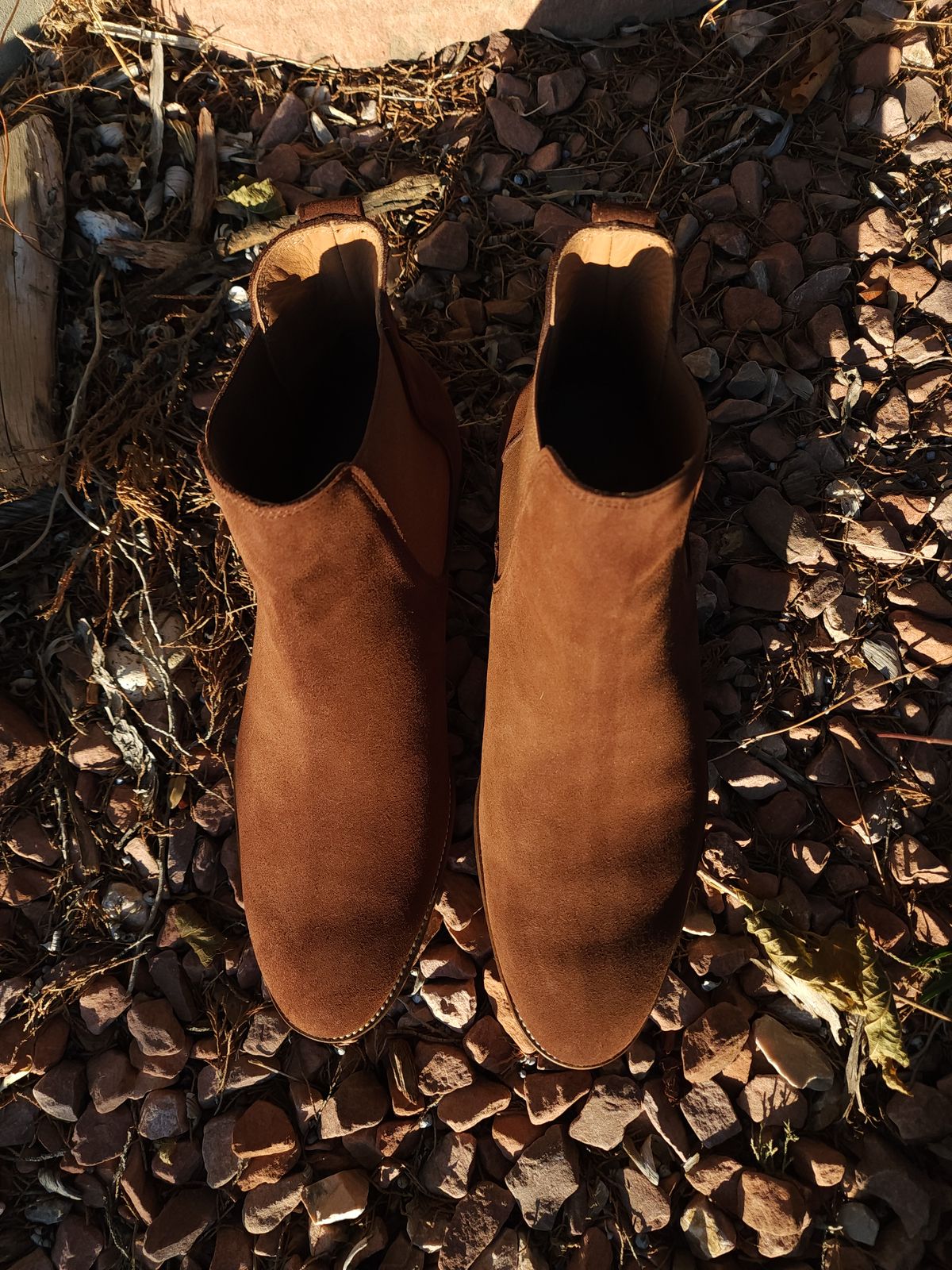 Photo by PrimordialOohs on October 6, 2022 of the Bomberos Unlisted Model in Snuff Waterproof German Suede.