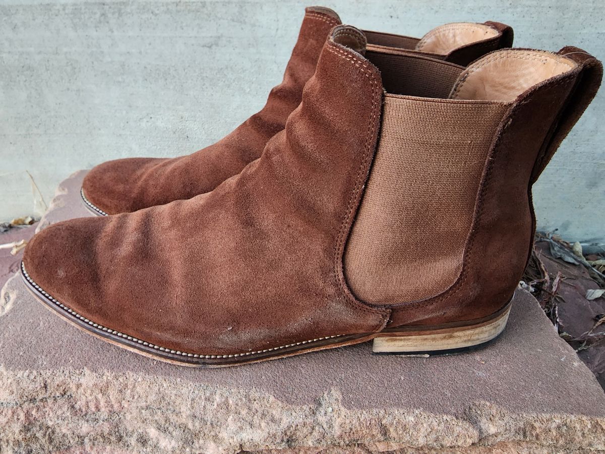 Photo by PrimordialOohs on February 6, 2023 of the Bomberos Unlisted Model in Snuff Waterproof German Suede.