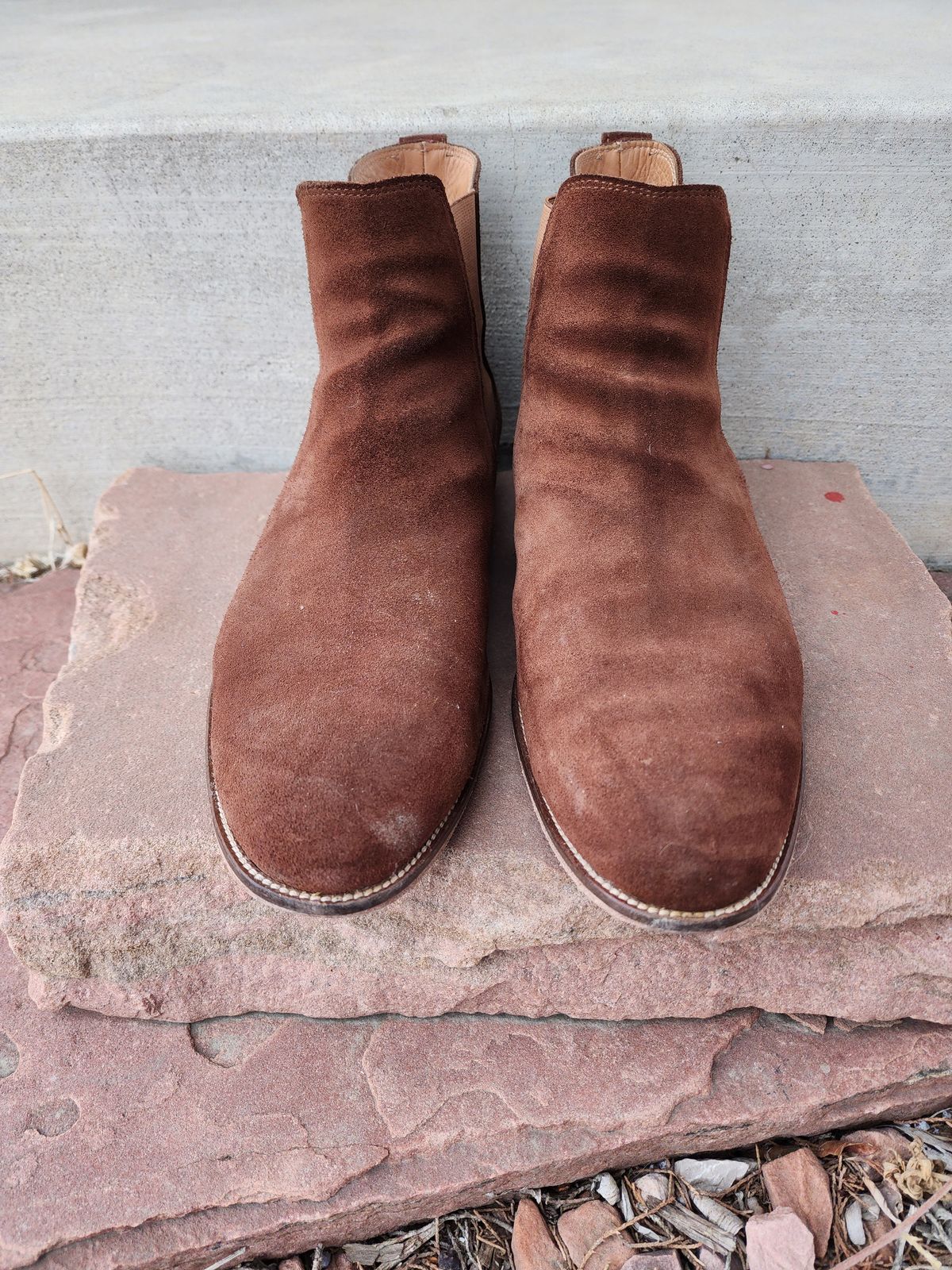 Photo by PrimordialOohs on April 6, 2023 of the Bomberos Unlisted Model in Snuff Waterproof German Suede.