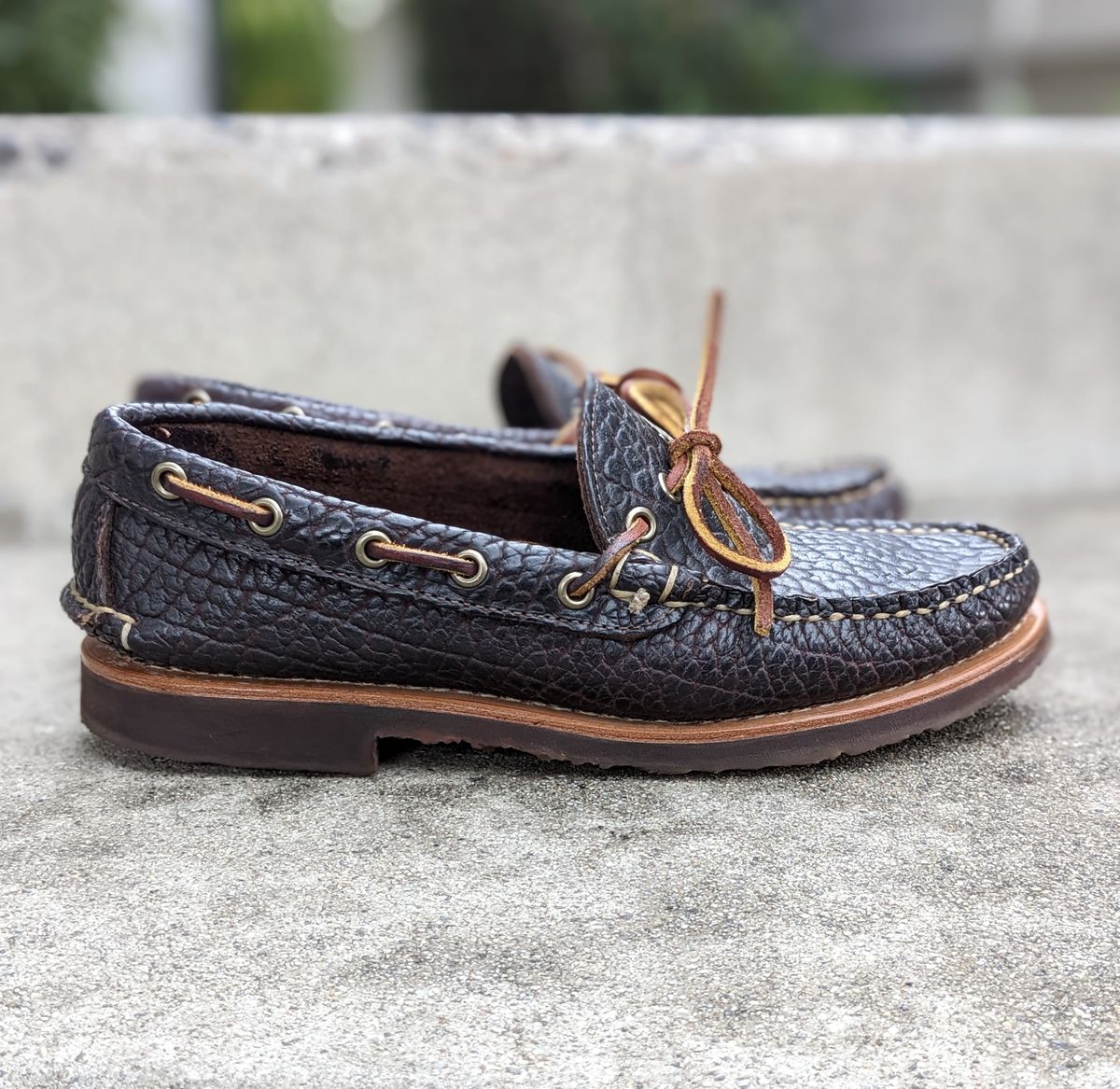 Photo by kat on December 1, 2022 of the Rancourt & Co. Unlisted Model in Rancourt Chocolate Tuscon Bison.