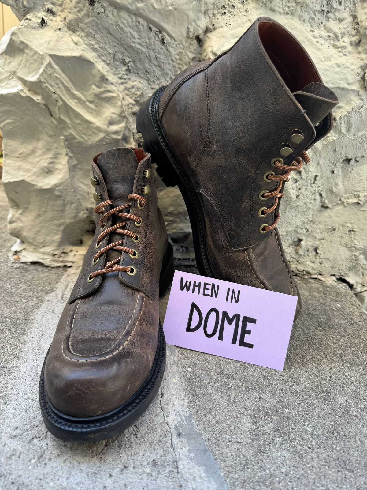 Photo by kat on November 4, 2024 of the Grant Stone Brass Boot in Gallun Teton Waxy Stag.