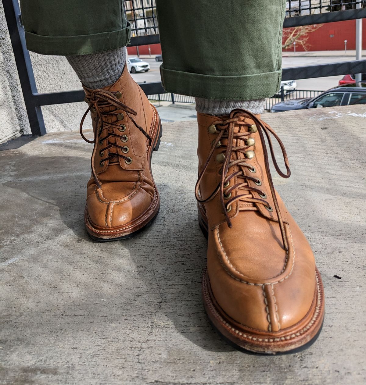 Photo by kat on February 3, 2023 of the Grant Stone Ottawa Boot in Incas Natural Kangaroo.