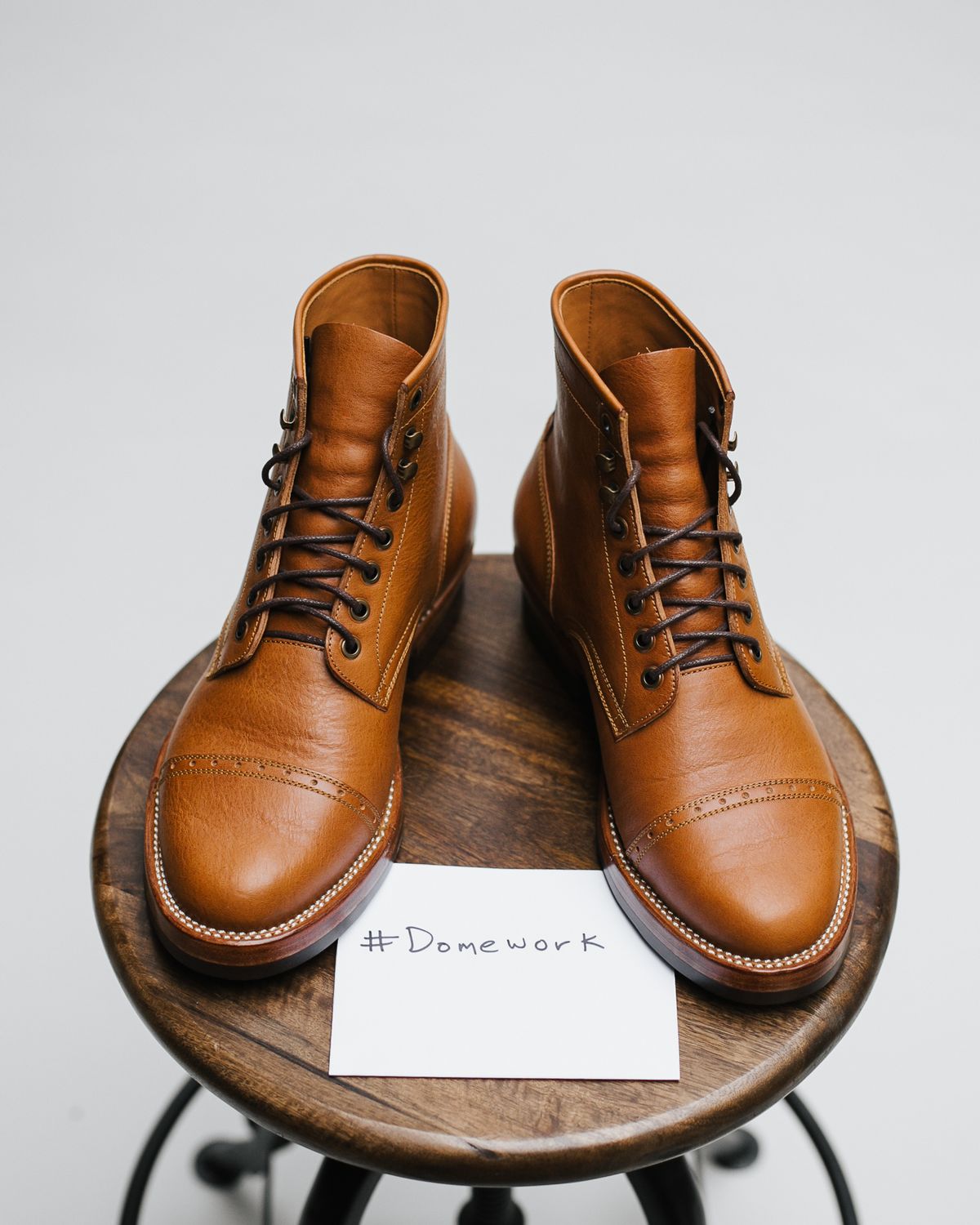 Photo by bsschneid89 on October 3, 2022 of the Benzein Kanon Brogue Cap Toe Boot in Badalassi Carlo Cognac Minerva.