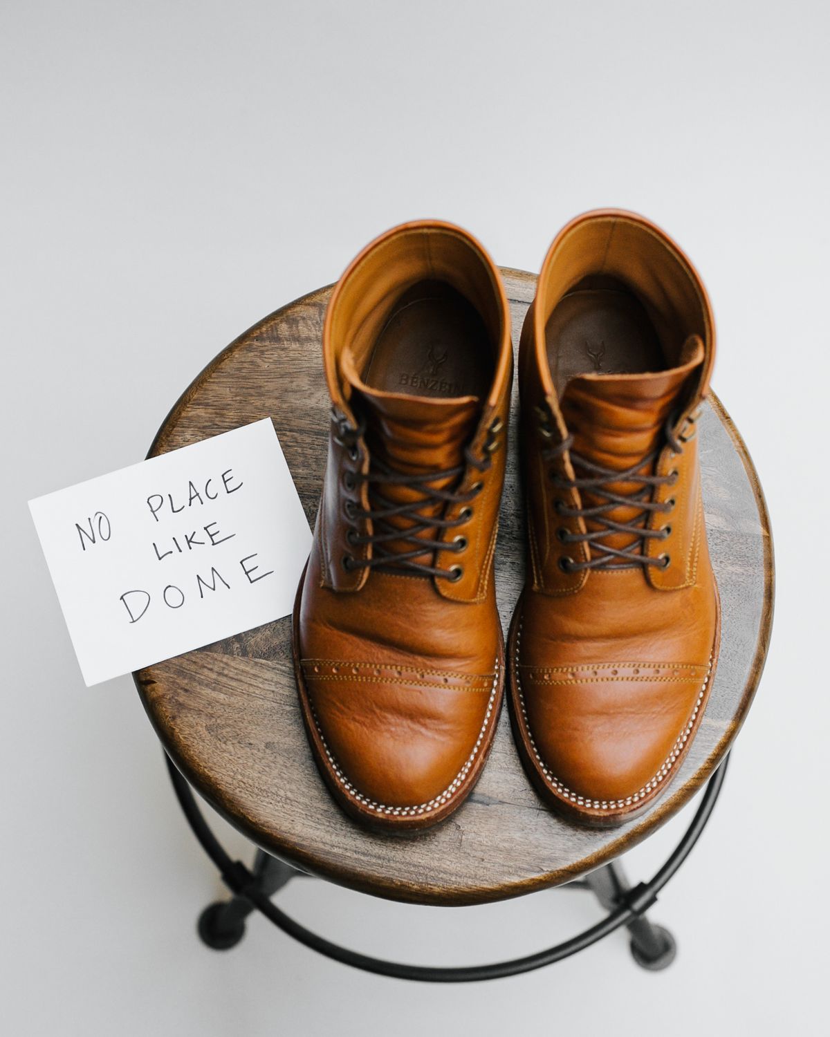 Photo by bsschneid89 on November 4, 2022 of the Benzein Kanon Brogue Cap Toe Boot in Badalassi Carlo Cognac Minerva.