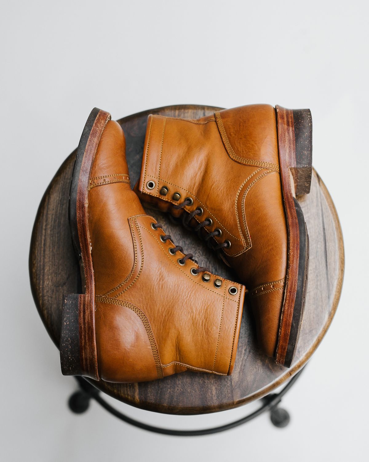 Photo by bsschneid89 on December 5, 2022 of the Benzein Kanon Brogue Cap Toe Boot in Badalassi Carlo Cognac Minerva.