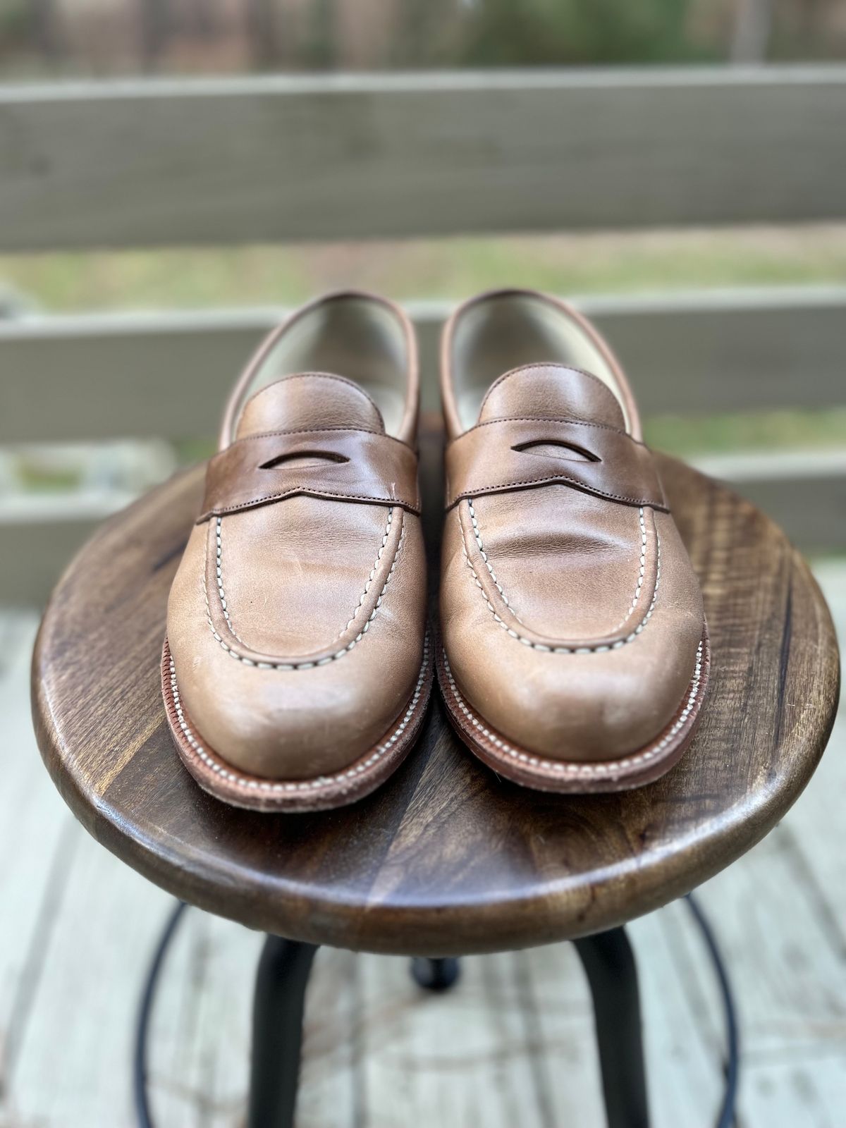 Photo by bsschneid89 on January 5, 2024 of the Grant Stone Traveler Loafer in Horween Dune Chromexcel.