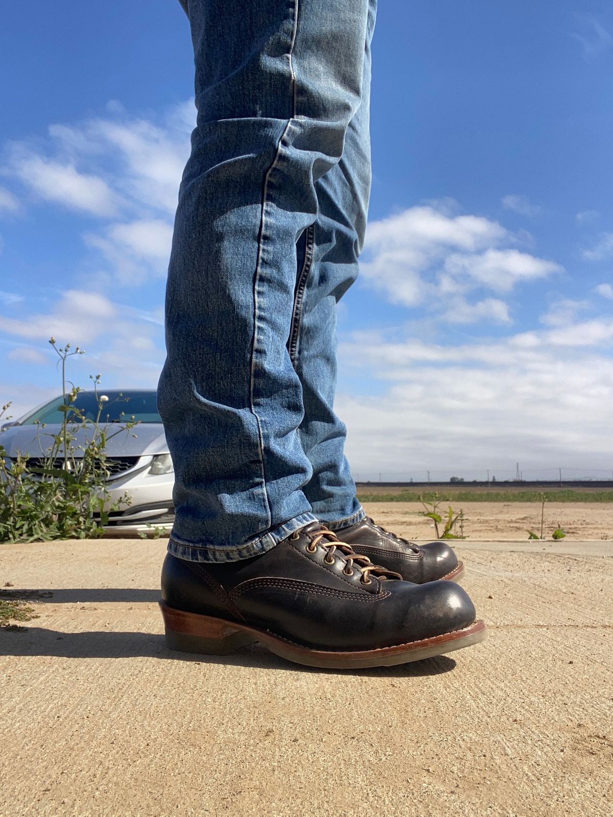 Photo by centralfornia on November 6, 2023 of the Wesco Jobmaster in Horween Black Chromexcel Horsehide.