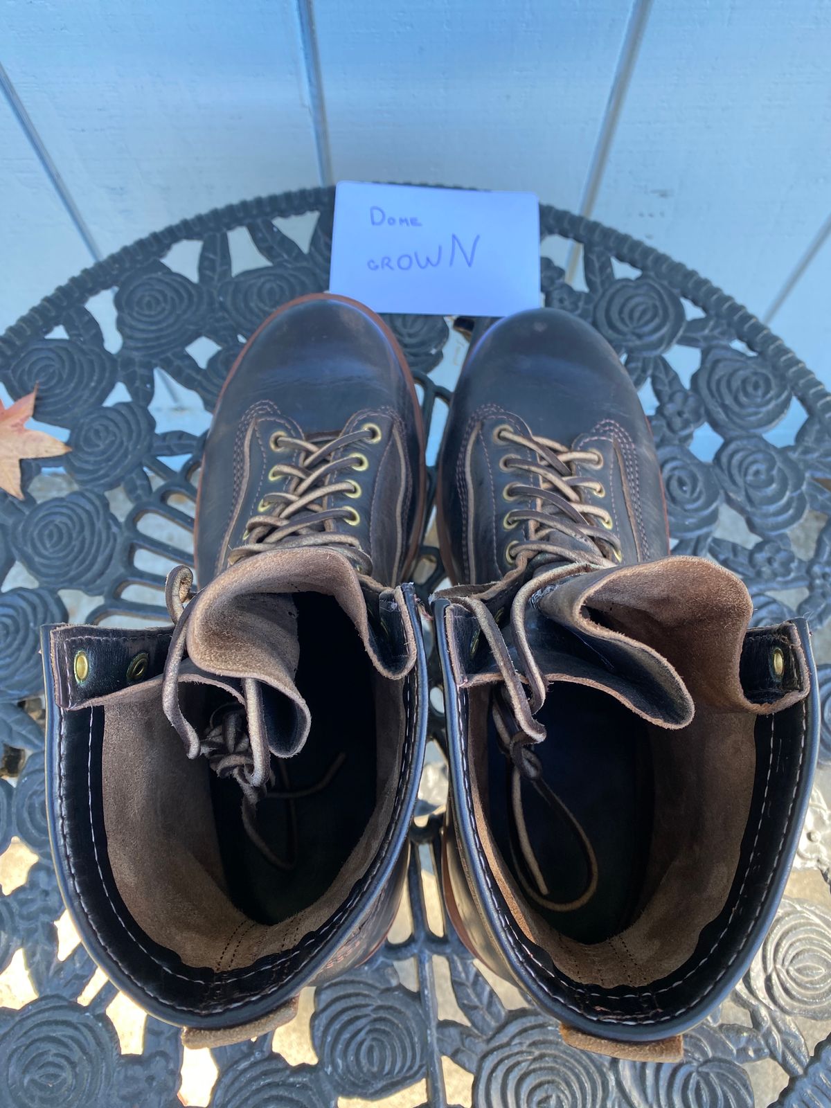 Photo by centralfornia on November 6, 2023 of the Wesco Jobmaster in Horween Black Chromexcel Horsehide.