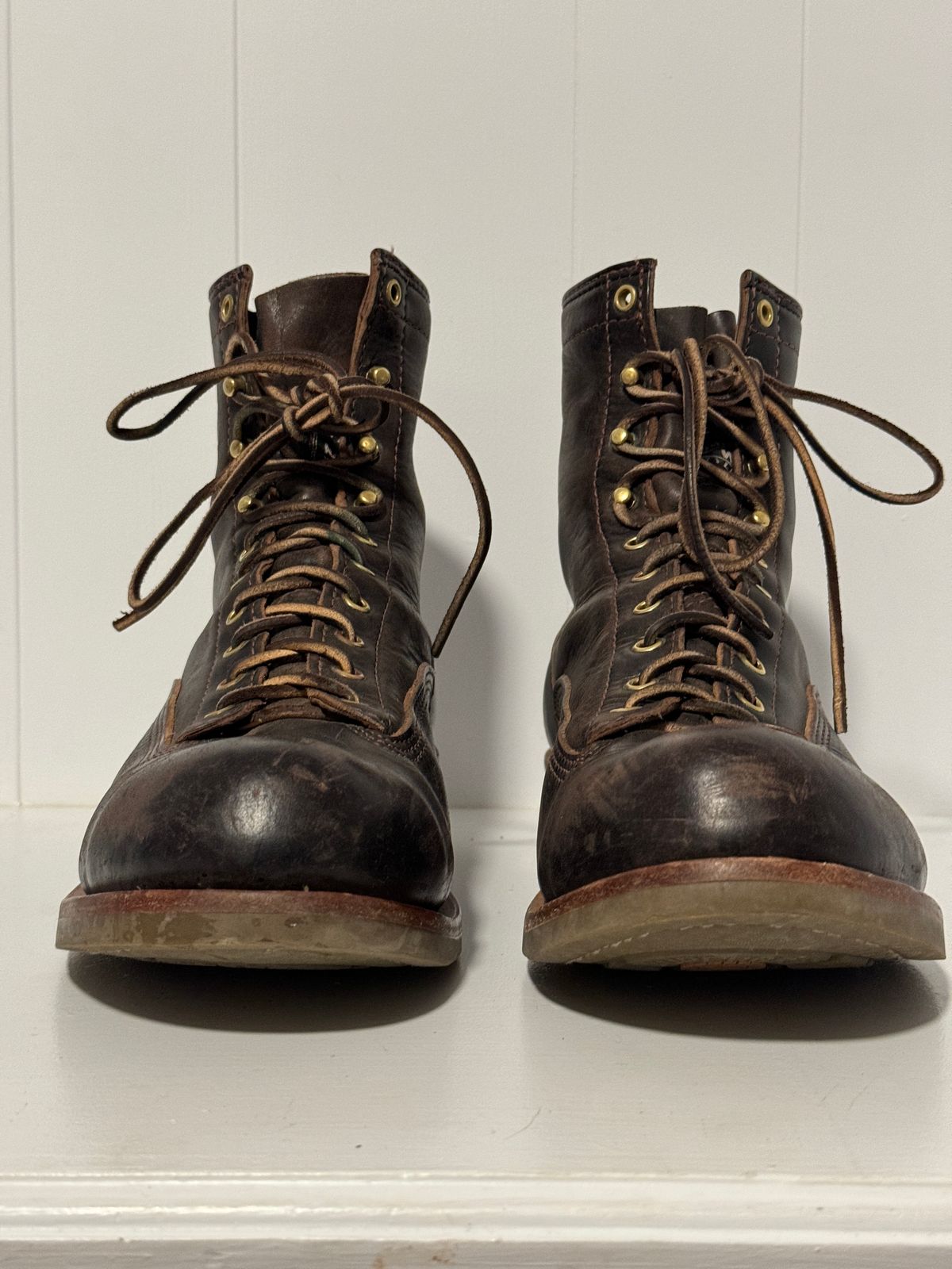 Photo by centralfornia on December 6, 2023 of the Wesco Jobmaster in Horween Black Chromexcel Horsehide.