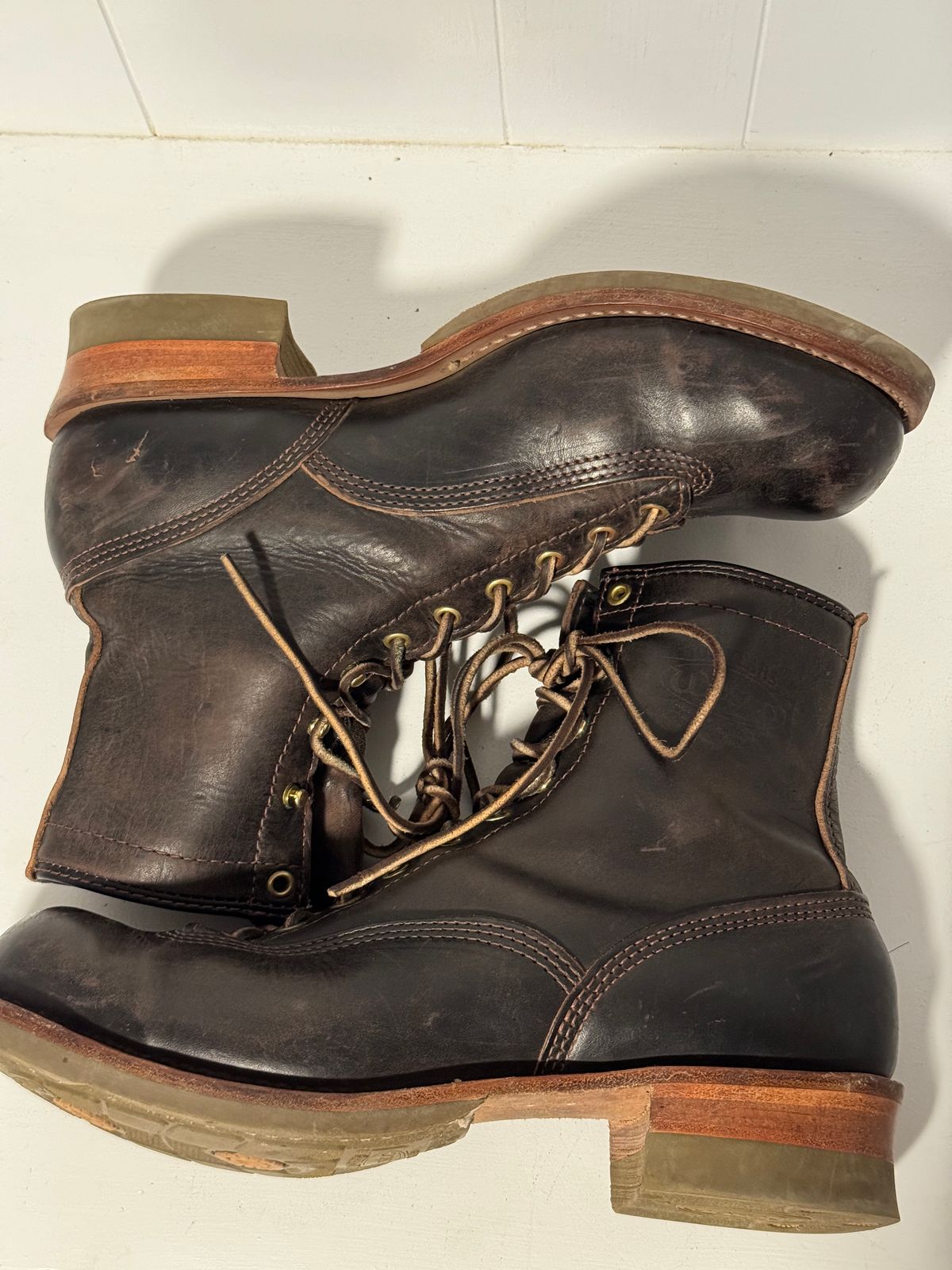Photo by centralfornia on December 6, 2023 of the Wesco Jobmaster in Horween Black Chromexcel Horsehide.