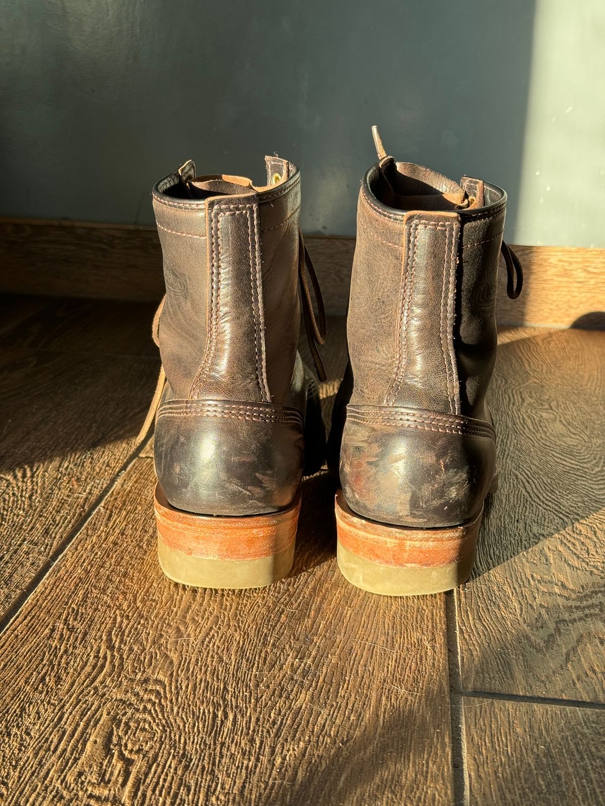 Photo by centralfornia on January 6, 2024 of the Wesco Jobmaster in Horween Black Chromexcel Horsehide.
