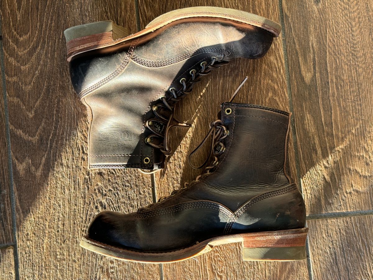 Photo by centralfornia on January 6, 2024 of the Wesco Jobmaster in Horween Black Chromexcel Horsehide.