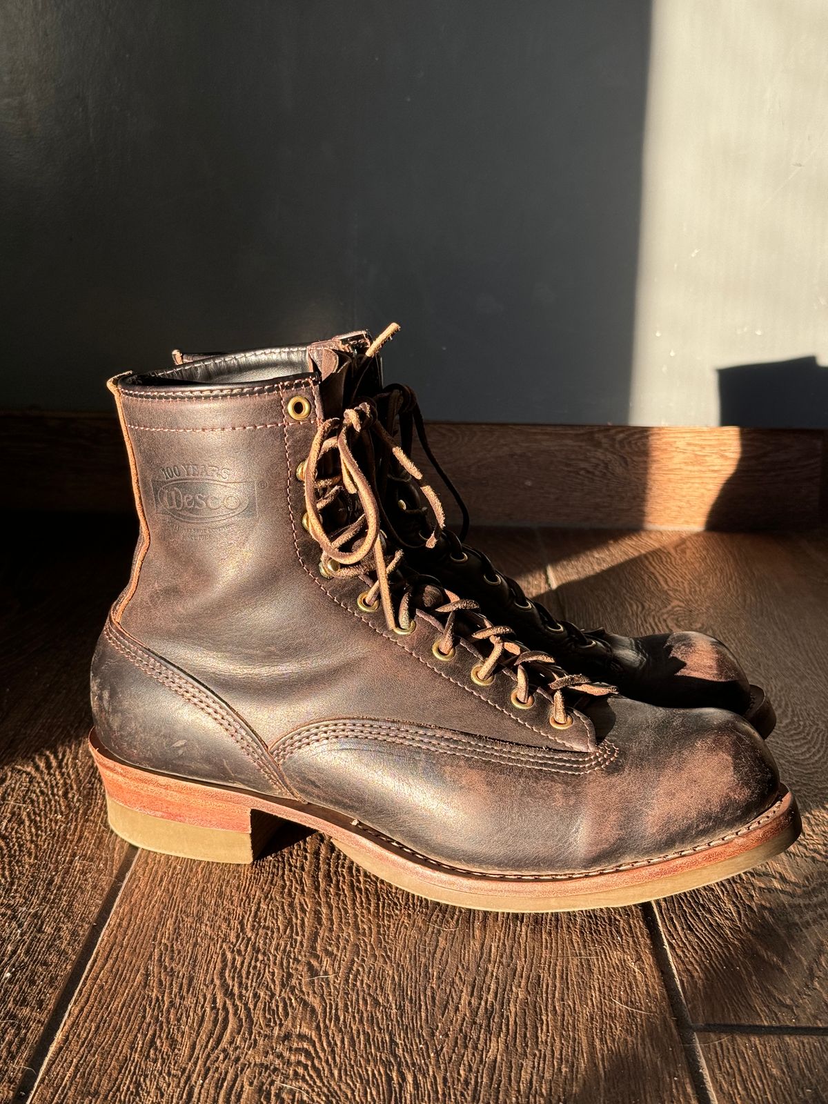 Photo by centralfornia on January 6, 2024 of the Wesco Jobmaster in Horween Black Chromexcel Horsehide.
