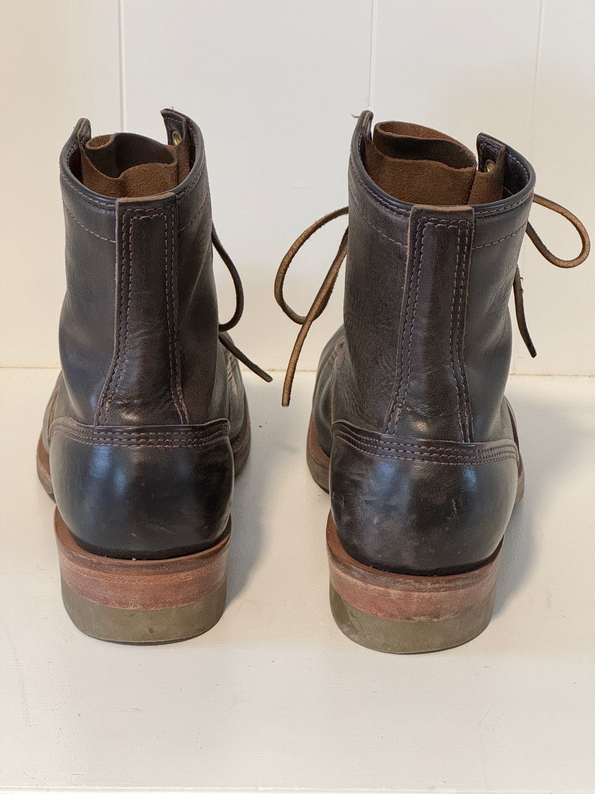 Photo by centralfornia on February 5, 2024 of the Wesco Jobmaster in Horween Black Chromexcel Horsehide.