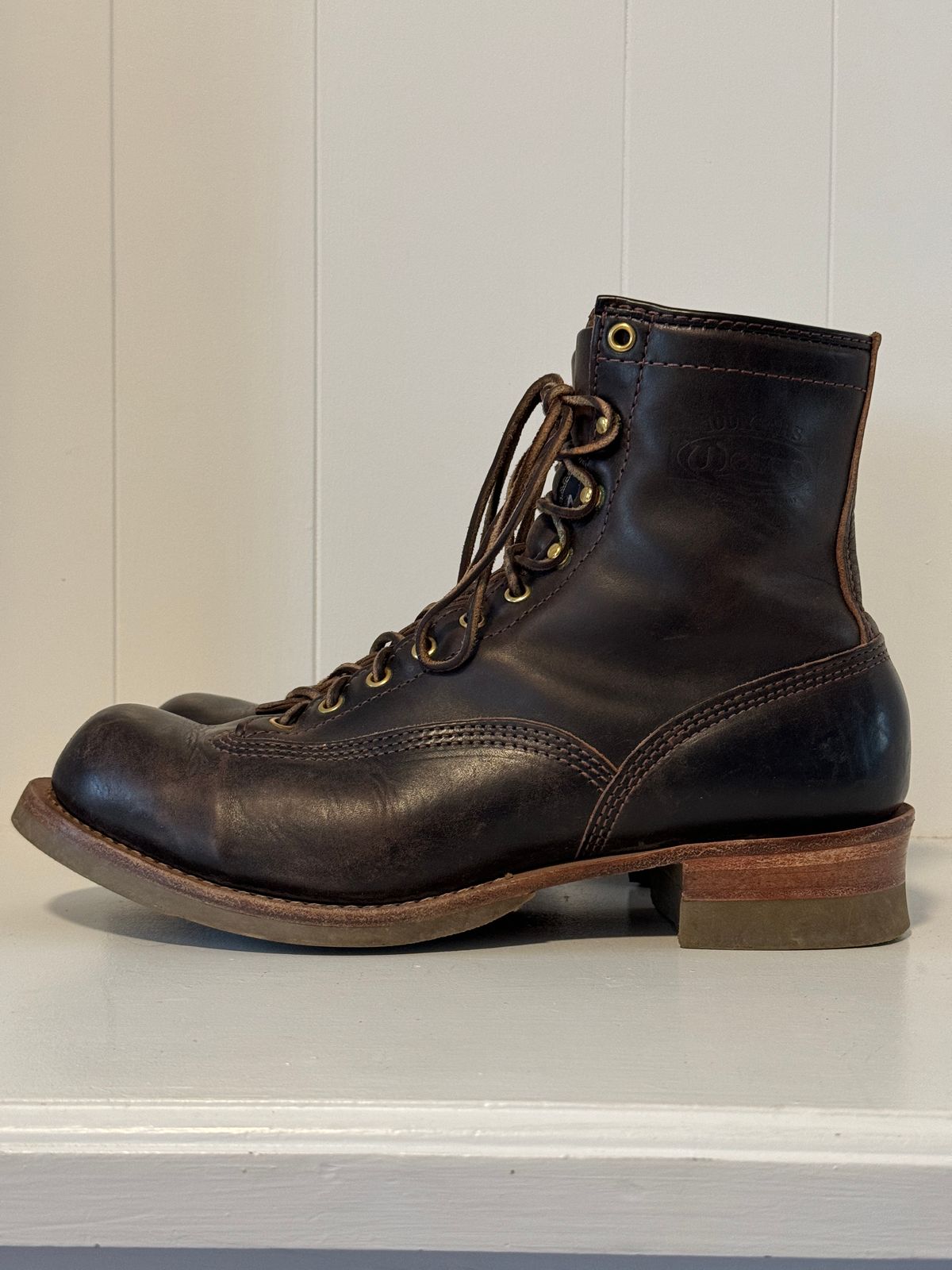 Photo by centralfornia on February 5, 2024 of the Wesco Jobmaster in Horween Black Chromexcel Horsehide.