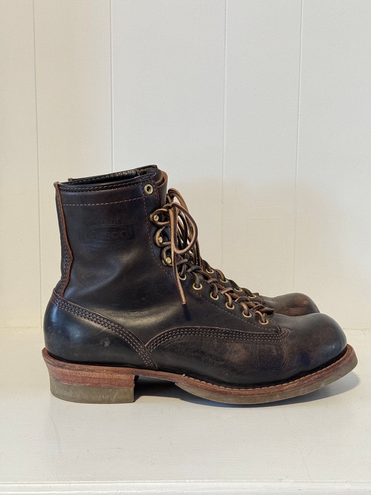 Photo by centralfornia on February 5, 2024 of the Wesco Jobmaster in Horween Black Chromexcel Horsehide.