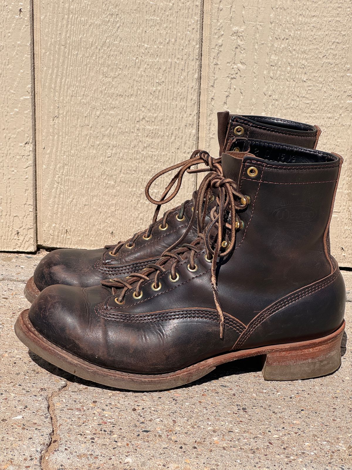 Photo by centralfornia on March 5, 2024 of the Wesco Jobmaster in Horween Black Chromexcel Horsehide.