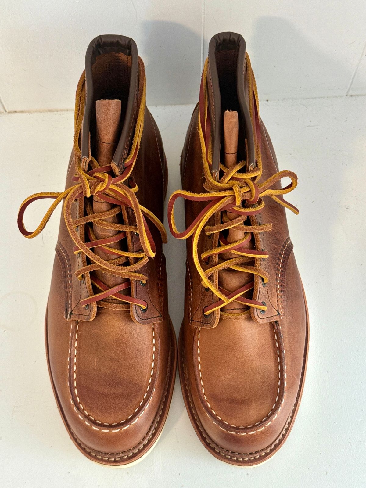 Photo by centralfornia on October 4, 2025 of the Red Wing 1907 Moc Toe in S.B. Foot Copper Rough and Tough.