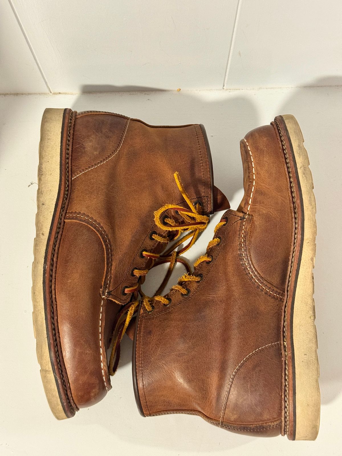 Photo by centralfornia on November 6, 2025 of the Red Wing 1907 Moc Toe in S.B. Foot Copper Rough and Tough.