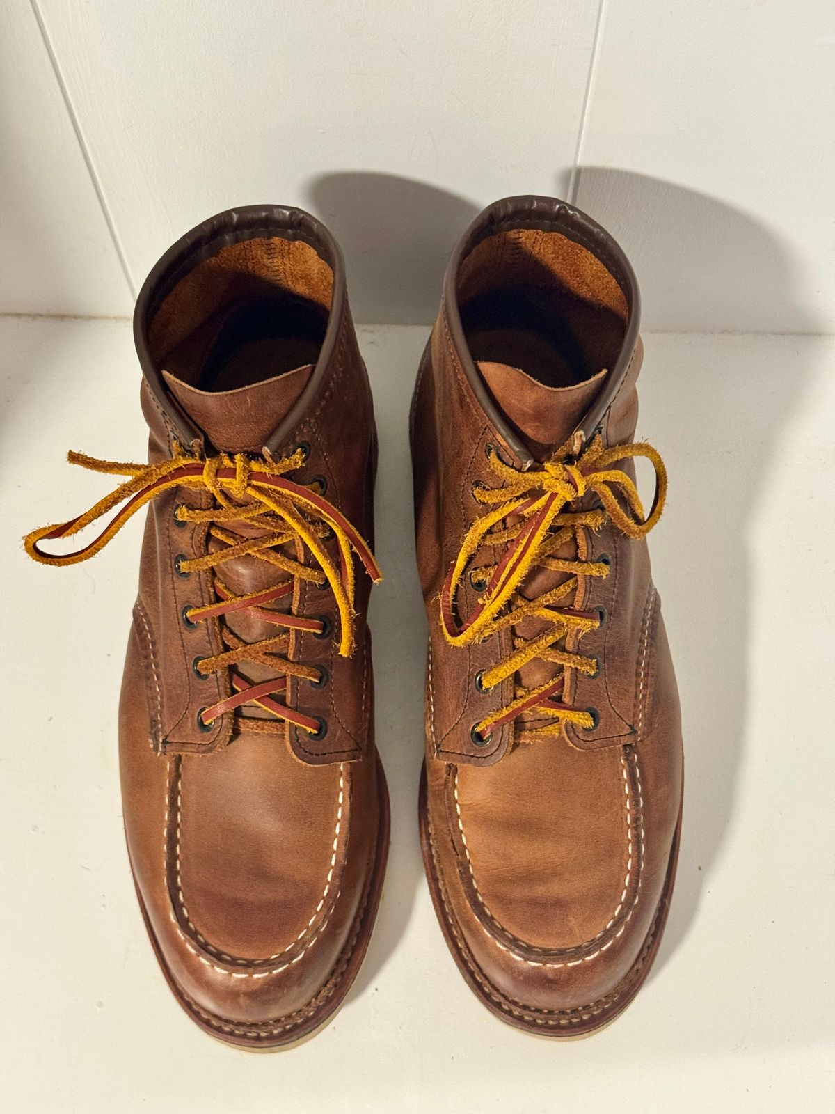 Photo by centralfornia on November 6, 2025 of the Red Wing 1907 Moc Toe in S.B. Foot Copper Rough and Tough.