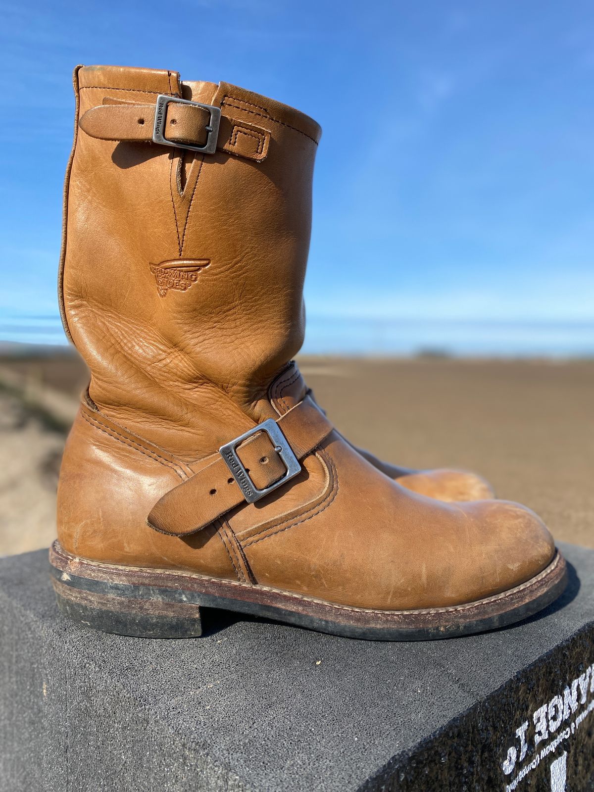 Photo by centralfornia on February 5, 2023 of the Red Wing Engineer in S.B. Foot Hawthorne Muleskinner.
