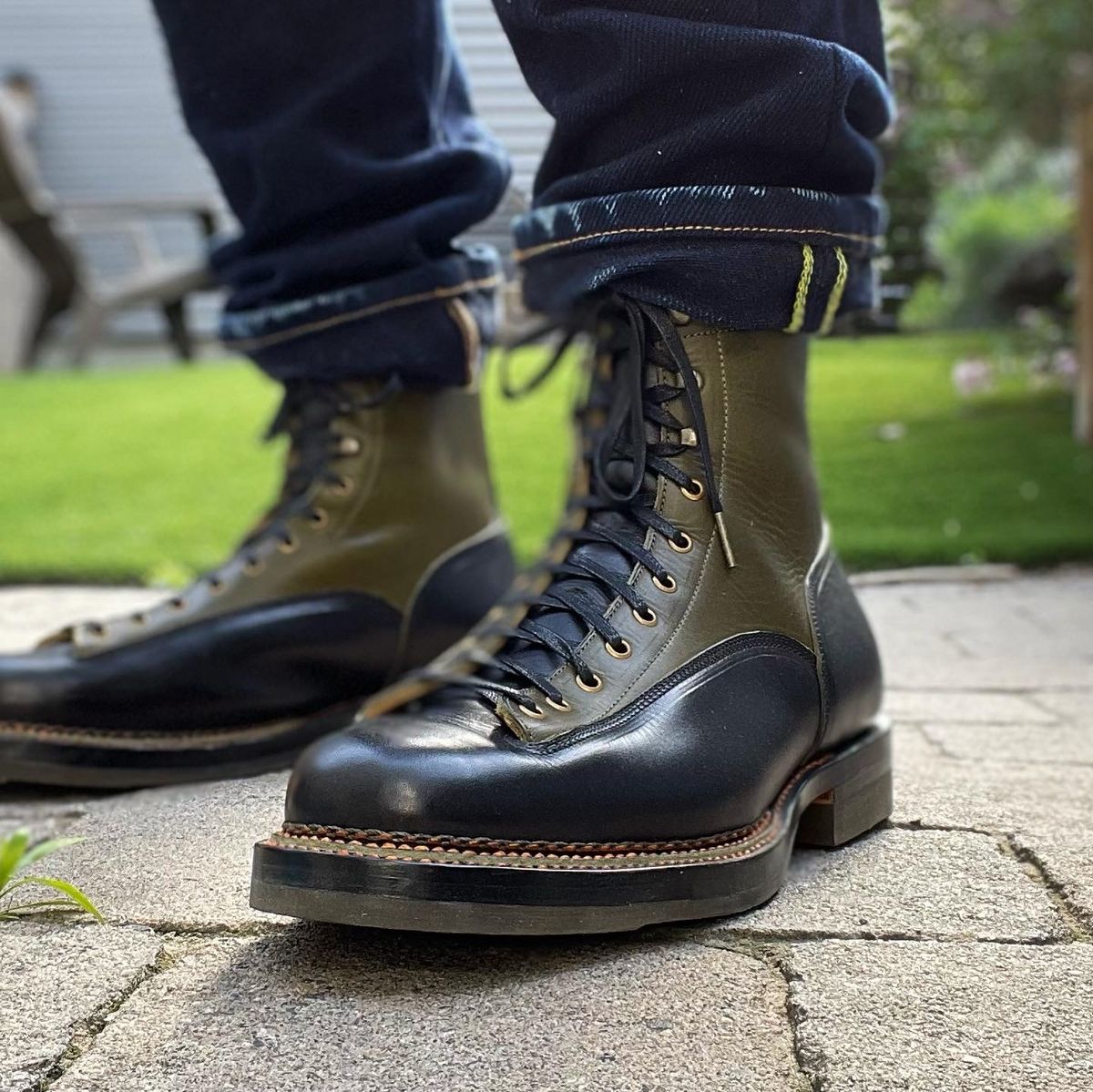Photo by fishtownfades on April 19, 2024 of the Sagara Valiant in Badalassi Carlo Oliva Minerva Overdyed Black & Badalassi Carlo Oliva Minerva.
