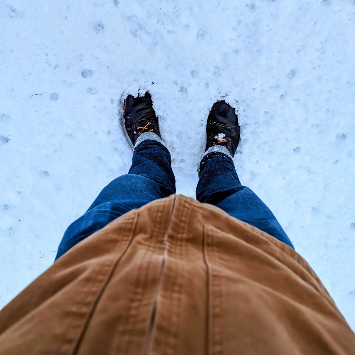 Photo by theworkwearkit on February 4, 2024 of the Sutorial Buckham in Horween Brown Waxed Flesh.