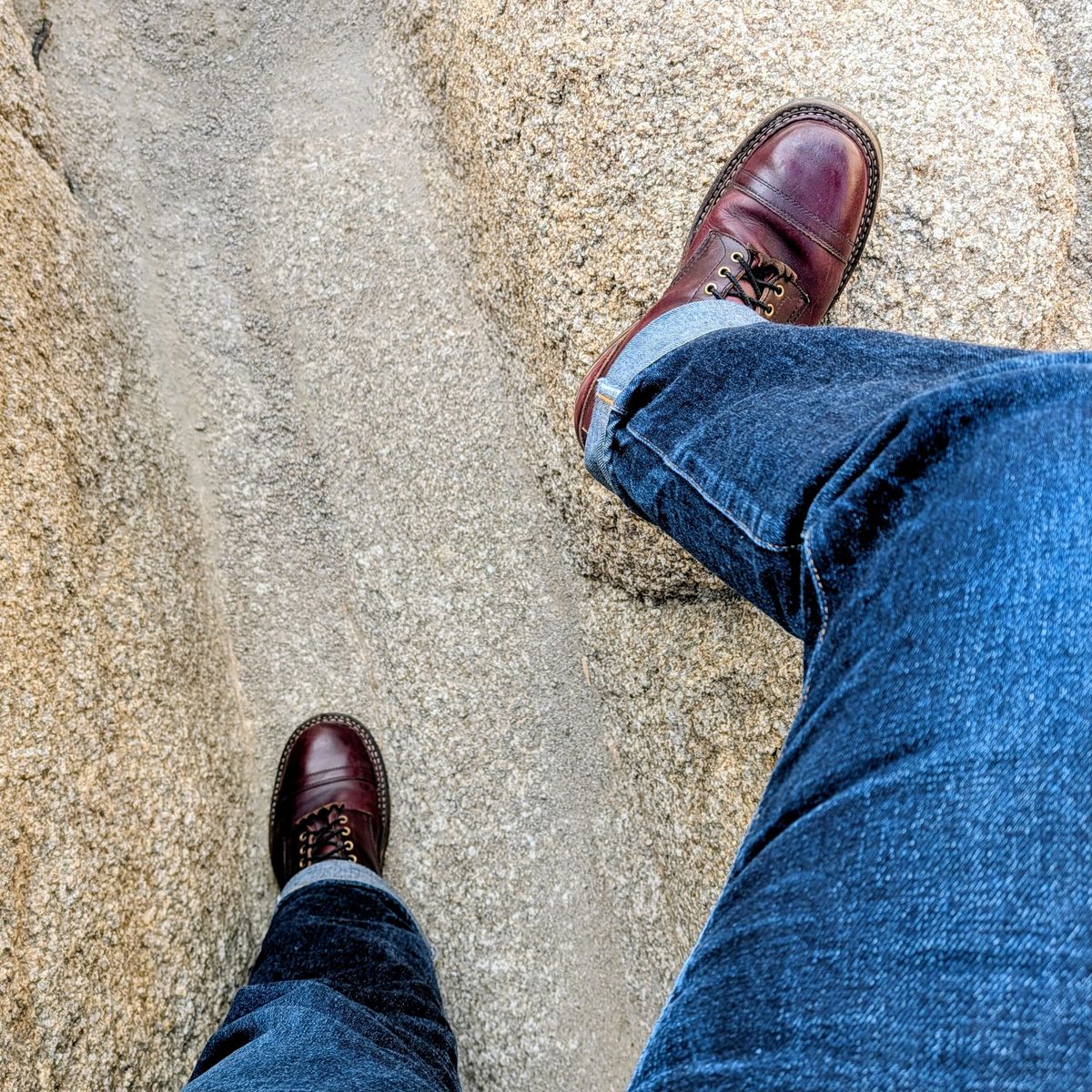 Photo by workwearfit on February 19, 2026 of the White's Bounty Hunter in Horween Burgundy Chromexcel Horsehide.