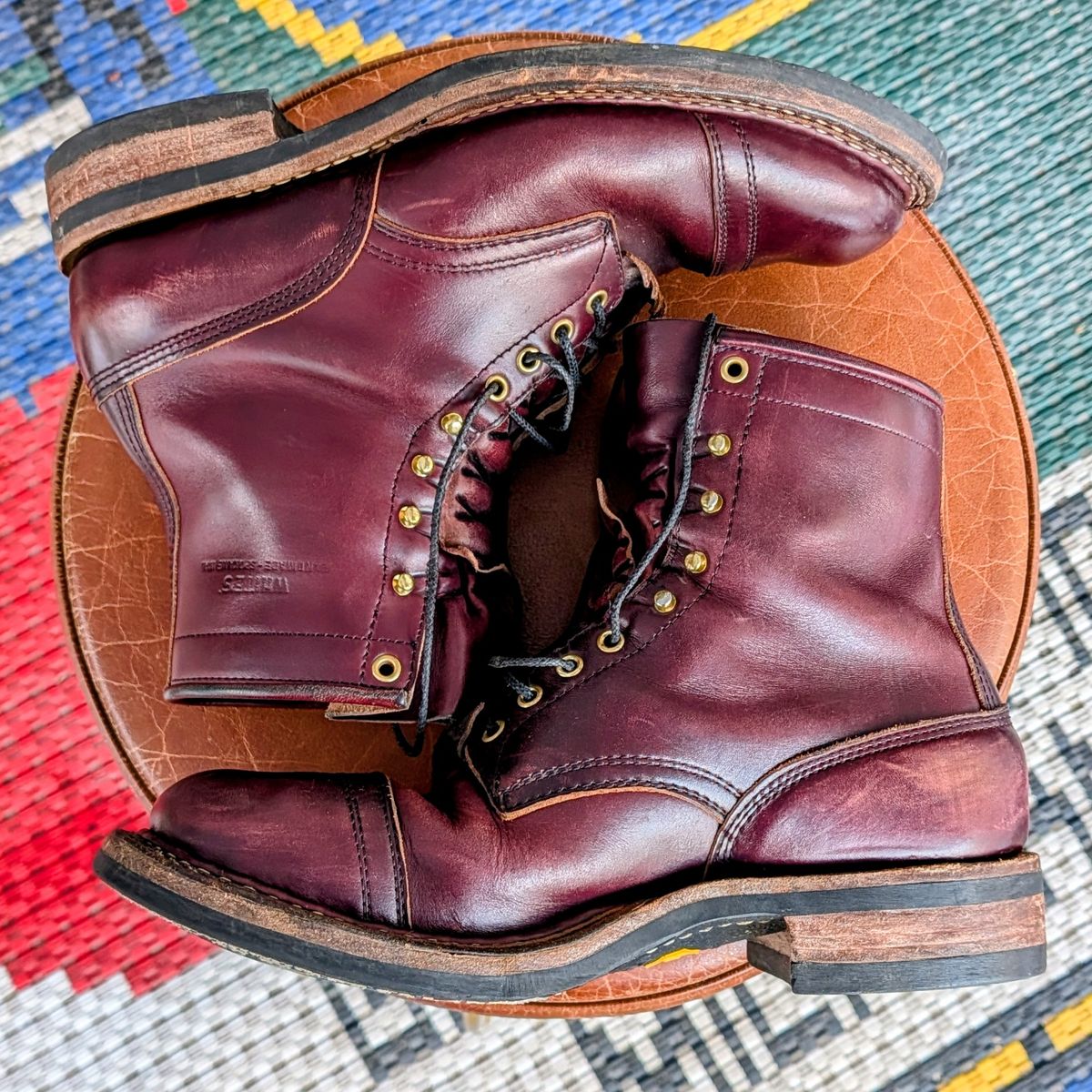 Photo by workwearfit on March 1, 2026 of the White's Bounty Hunter in Horween Burgundy Chromexcel Horsehide.