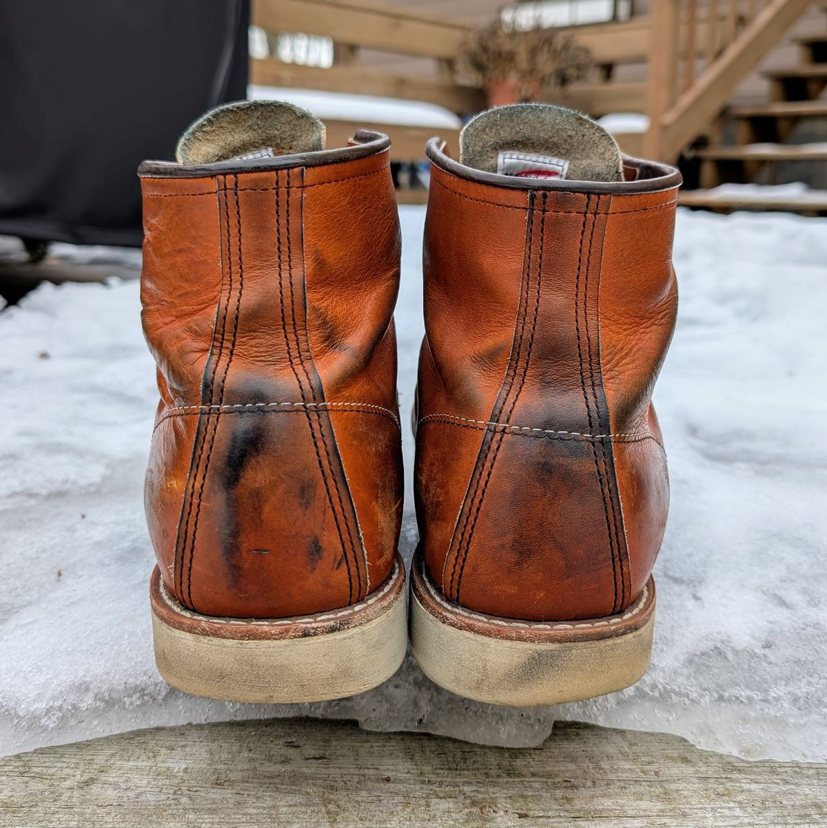 Photo by theworkwearkit on February 5, 2025 of the Red Wing 875 in Red Wing / Brown.