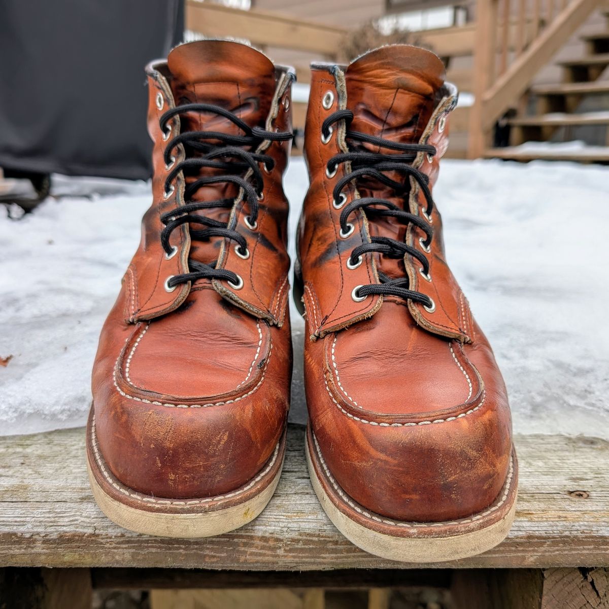 Photo by theworkwearkit on February 5, 2025 of the Red Wing 875 in Red Wing / Brown.