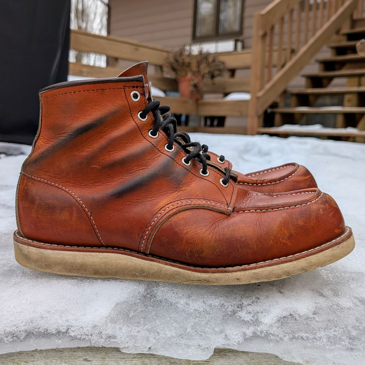 Photo by theworkwearkit on February 5, 2025 of the Red Wing 875 in Red Wing / Brown.