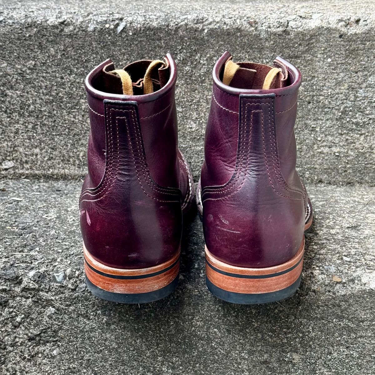 Photo by Leetsalot on November 5, 2025 of the Nicks x Parkhurst V1 in Horween Color 8 Cypress.